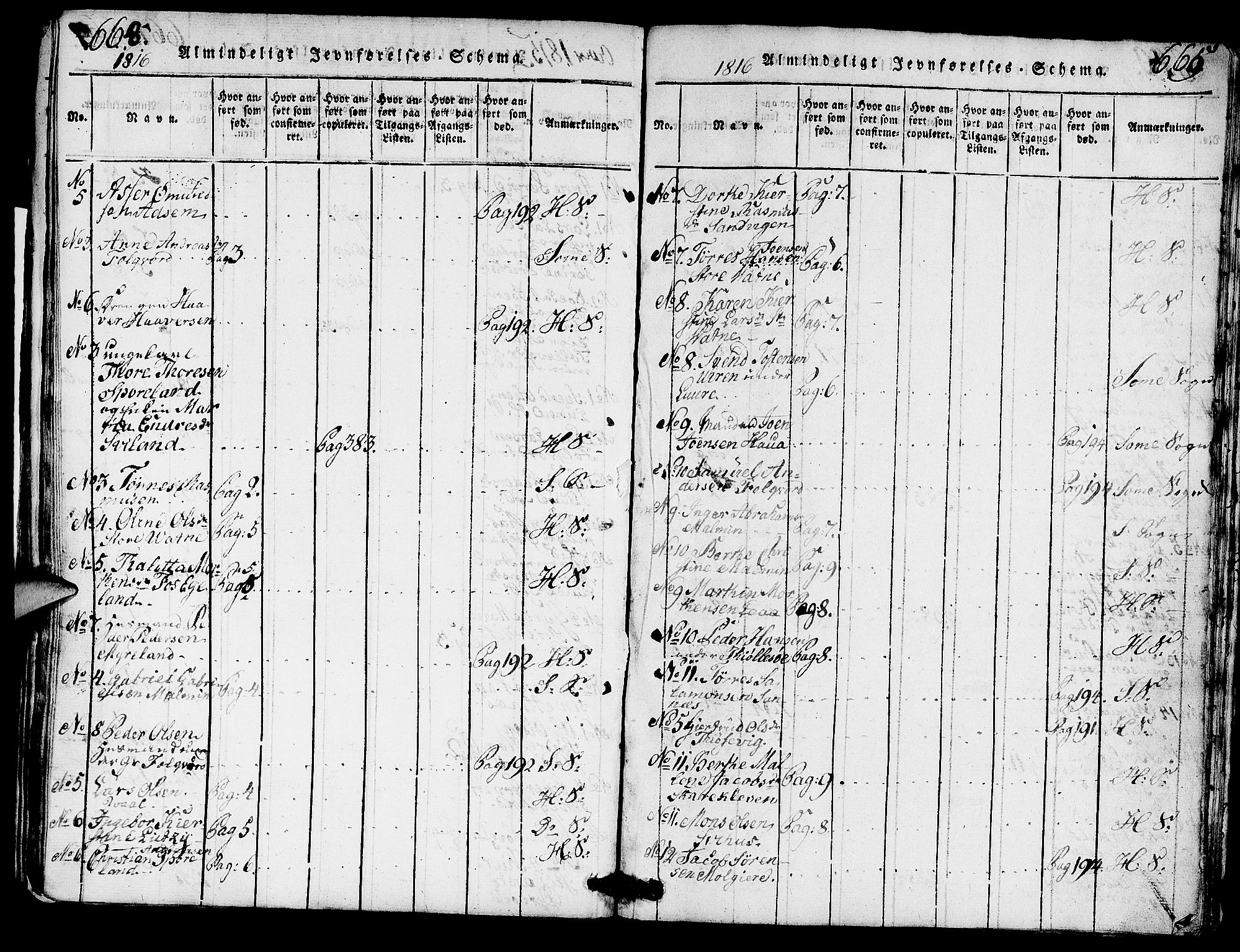 Høyland sokneprestkontor, SAST/A-101799/001/30BA/L0006: Parish register (official) no. A 6, 1815-1825, p. 668-669