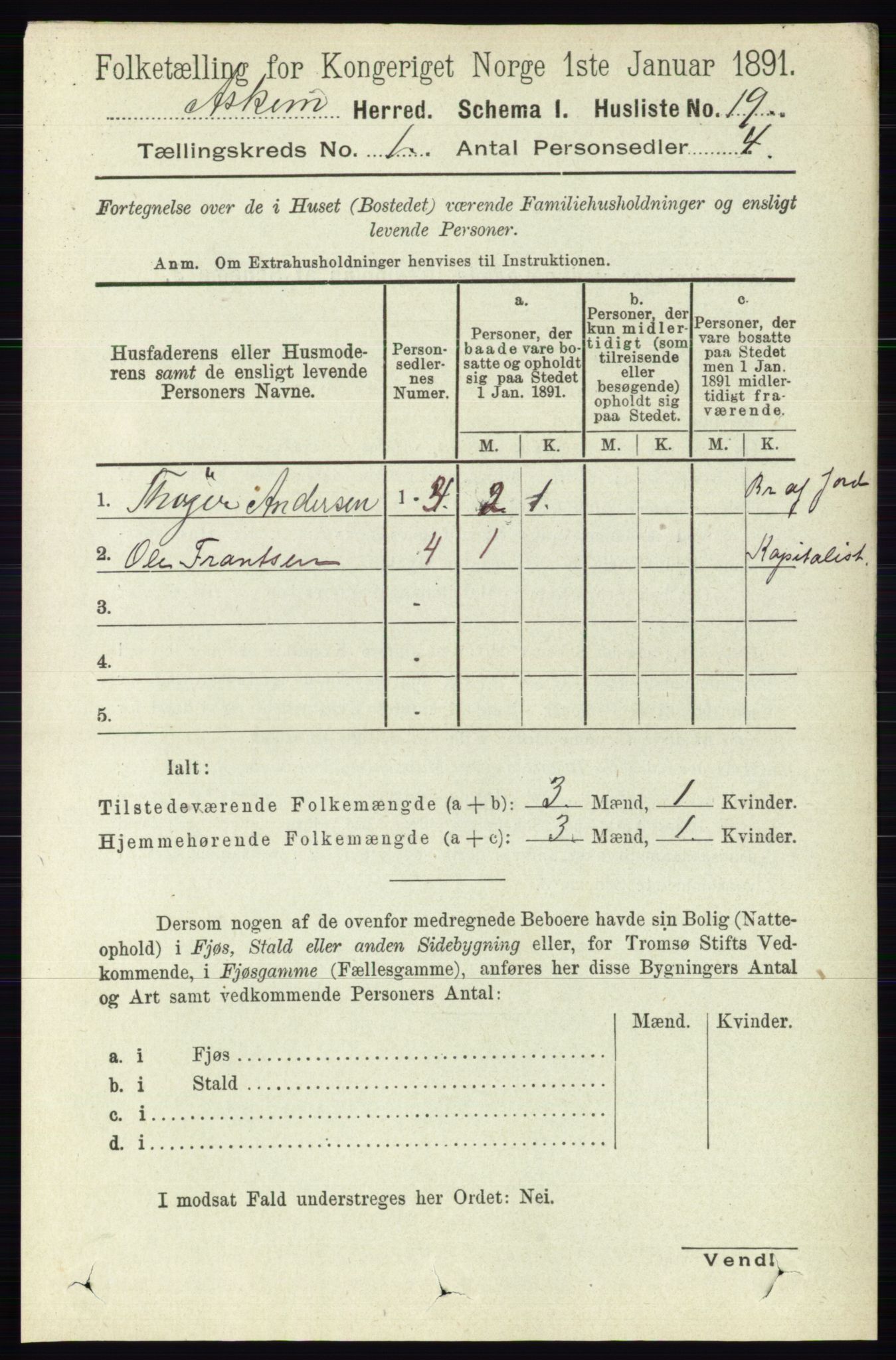 RA, 1891 census for 0124 Askim, 1891, p. 60