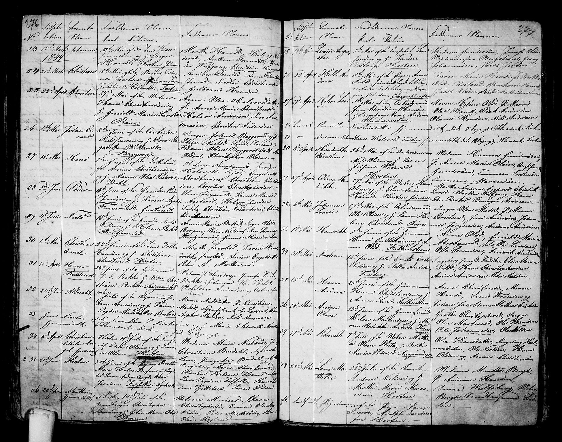 Borre kirkebøker, AV/SAKO-A-338/G/Ga/L0001: Parish register (copy) no. I 1, 1815-1851, p. 276-277