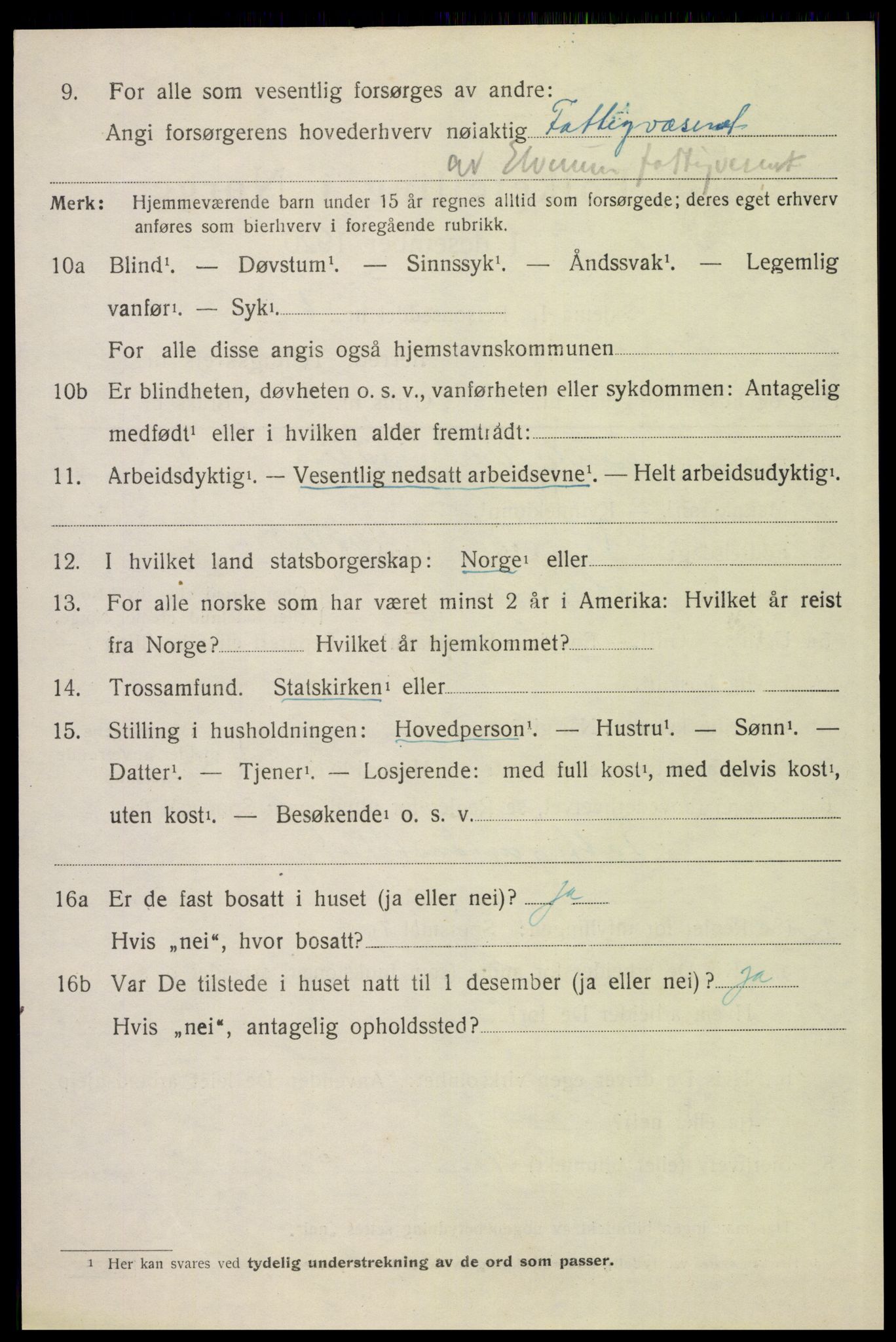 SAH, 1920 census for Elverum, 1920, p. 21223