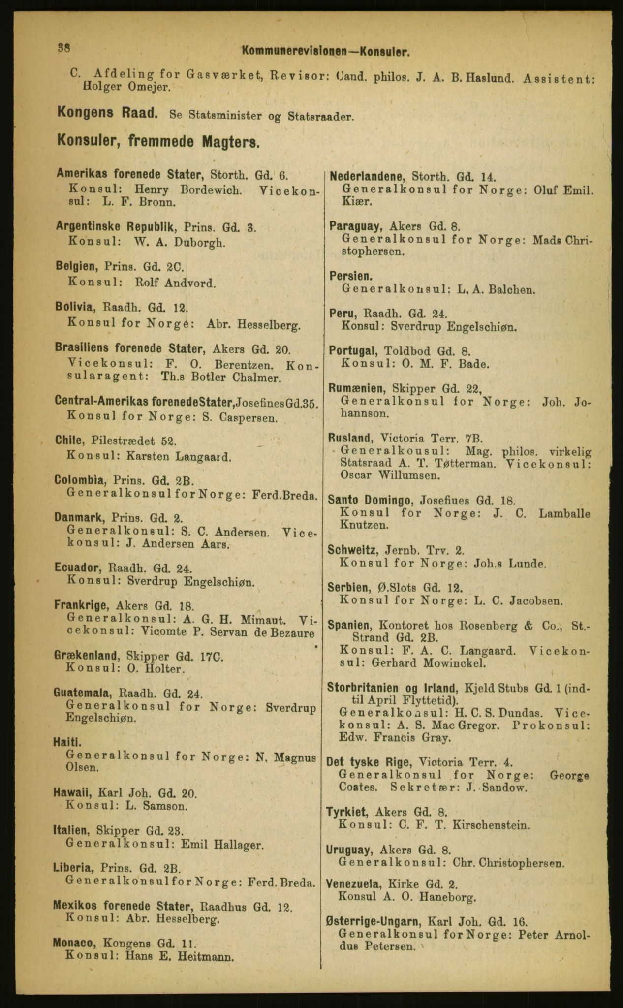 Kristiania/Oslo adressebok, PUBL/-, 1899, p. 38