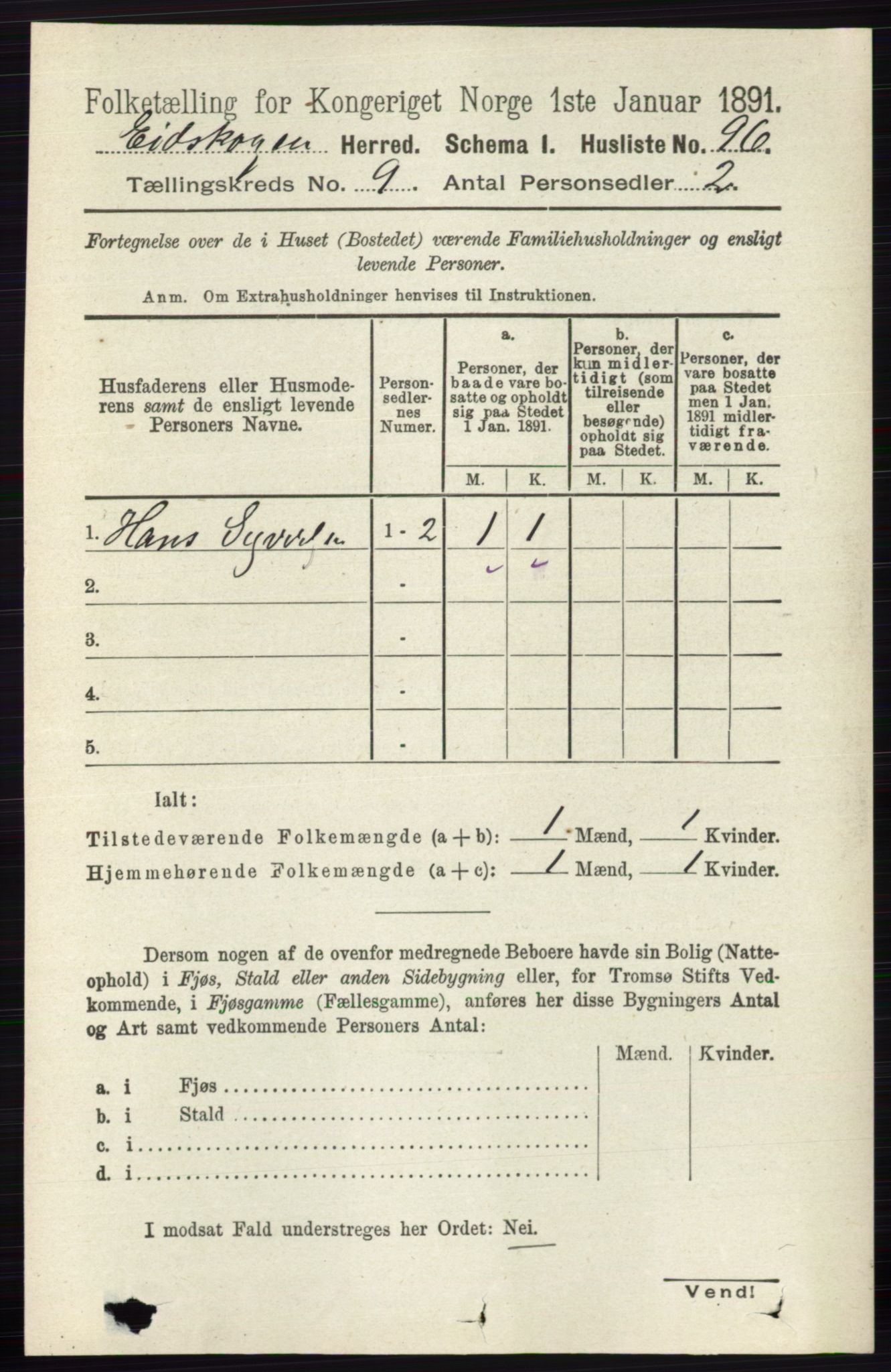 RA, 1891 census for 0420 Eidskog, 1891, p. 5373