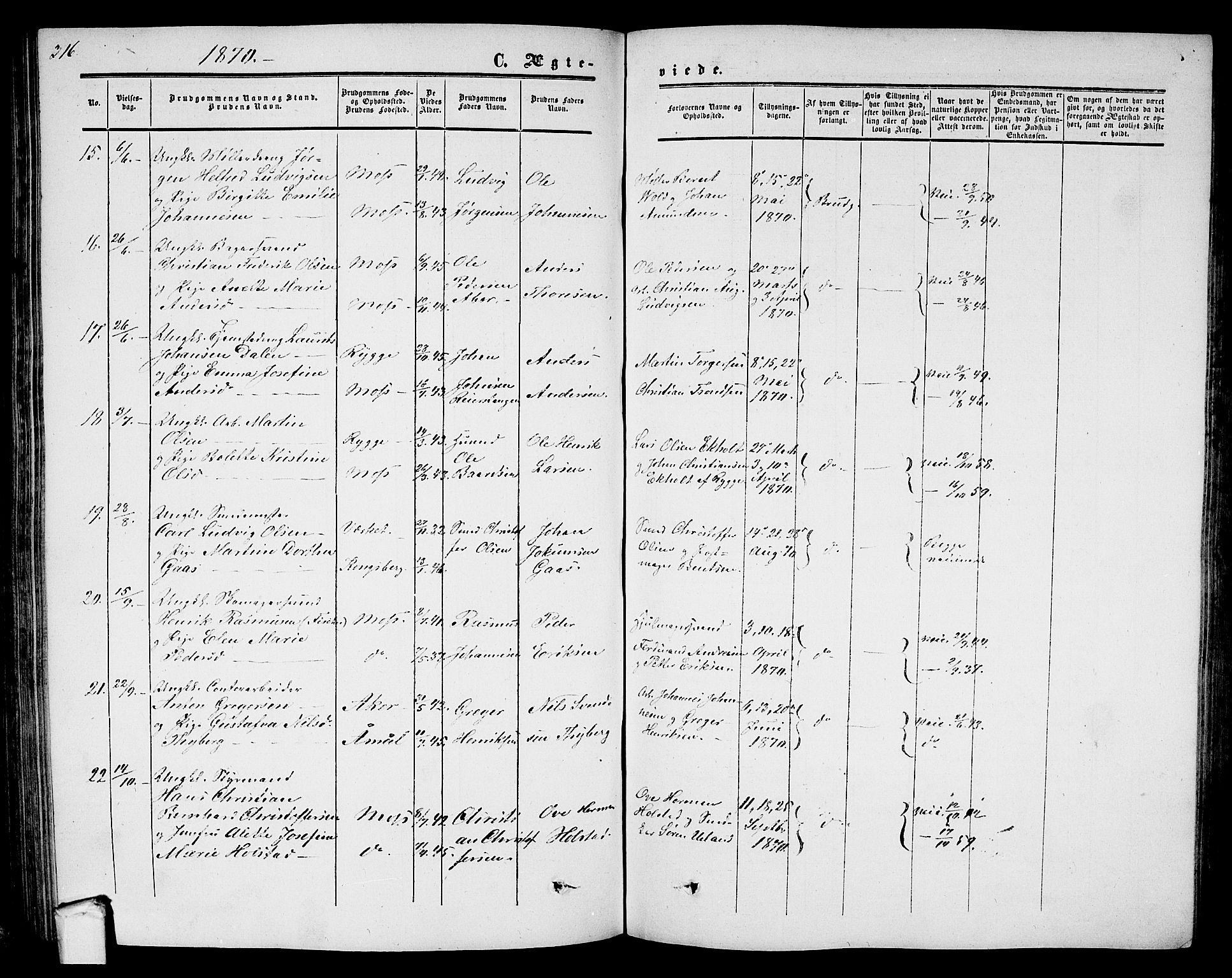 Moss prestekontor Kirkebøker, AV/SAO-A-2003/G/Ga/L0002: Parish register (copy) no. I 2, 1852-1871, p. 316