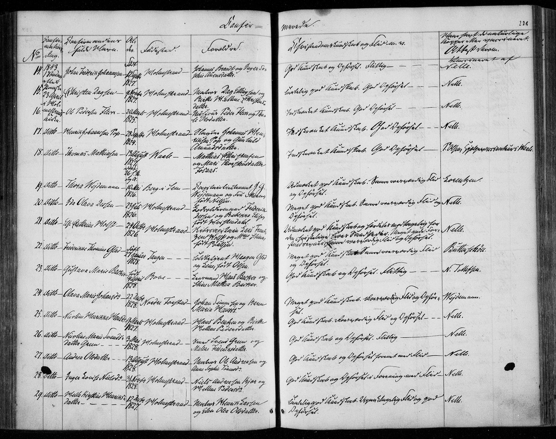 Holmestrand kirkebøker, SAKO/A-346/F/Fa/L0002: Parish register (official) no. 2, 1840-1866, p. 228