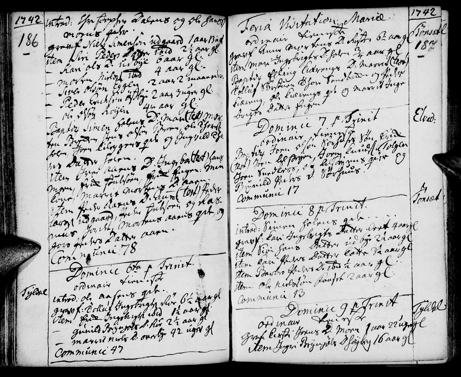 Tynset prestekontor, SAH/PREST-058/H/Ha/Haa/L0002: Parish register (official) no. 2, 1737-1767, p. 186-187