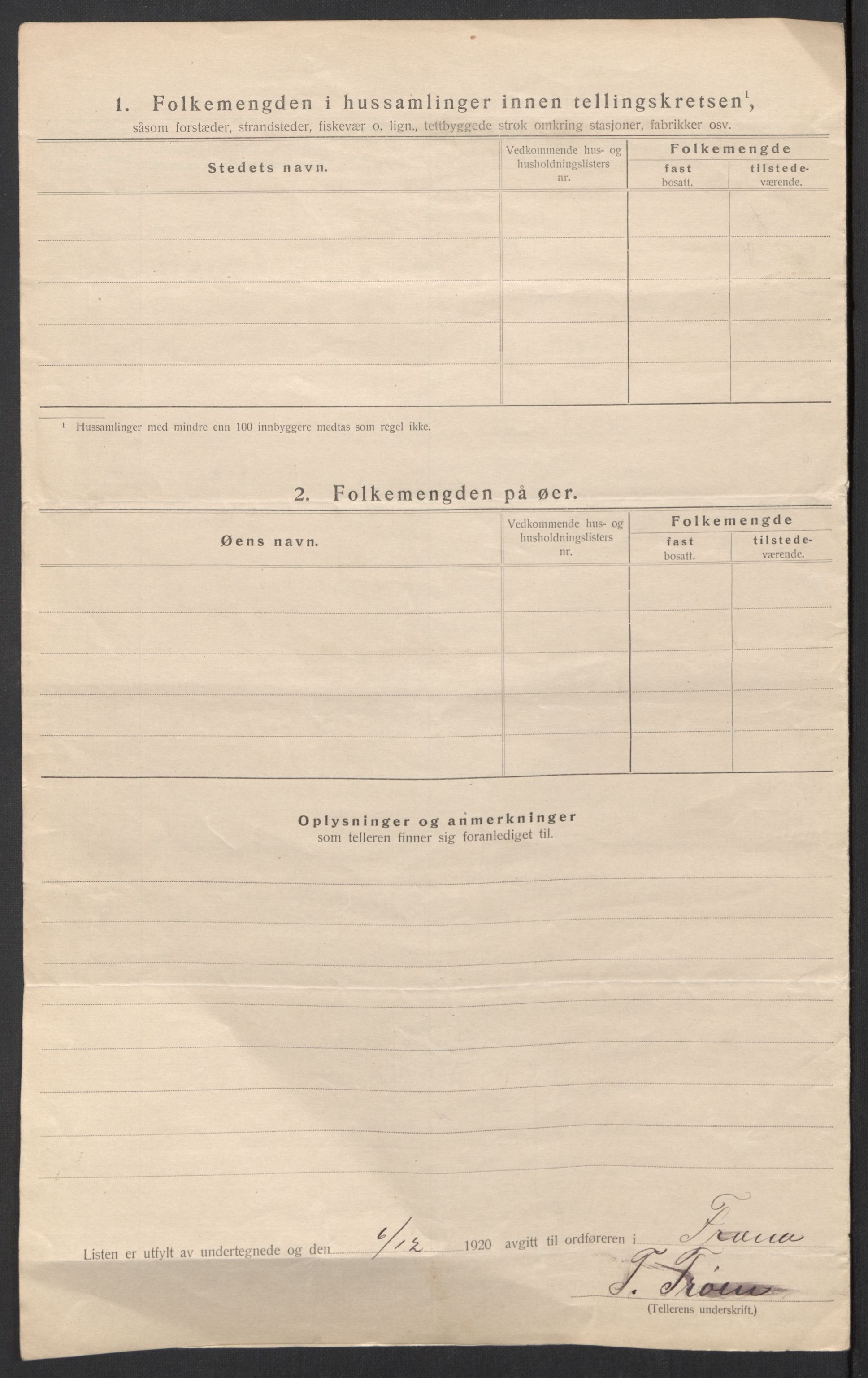 SAT, 1920 census for Fræna, 1920, p. 26