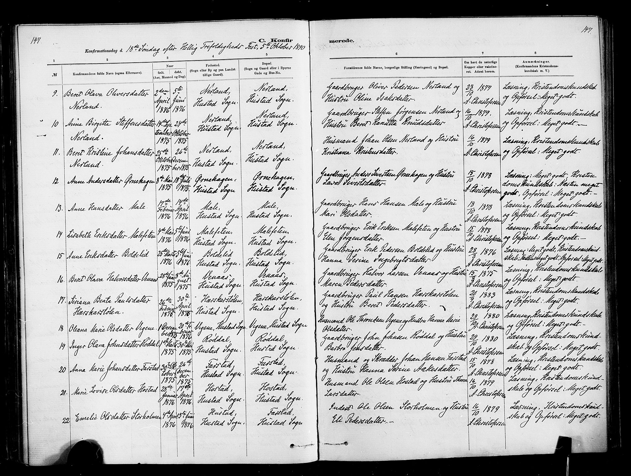 Ministerialprotokoller, klokkerbøker og fødselsregistre - Møre og Romsdal, AV/SAT-A-1454/567/L0778: Parish register (official) no. 567A01, 1881-1903, p. 147