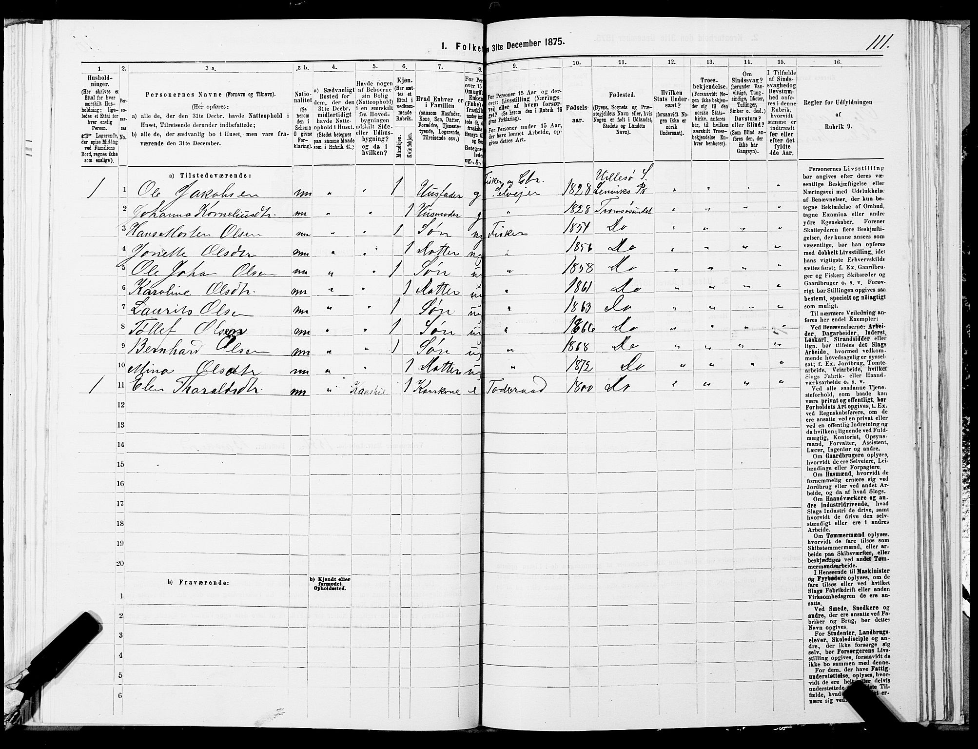 SATØ, 1875 census for 1934P Tromsøysund, 1875, p. 3111