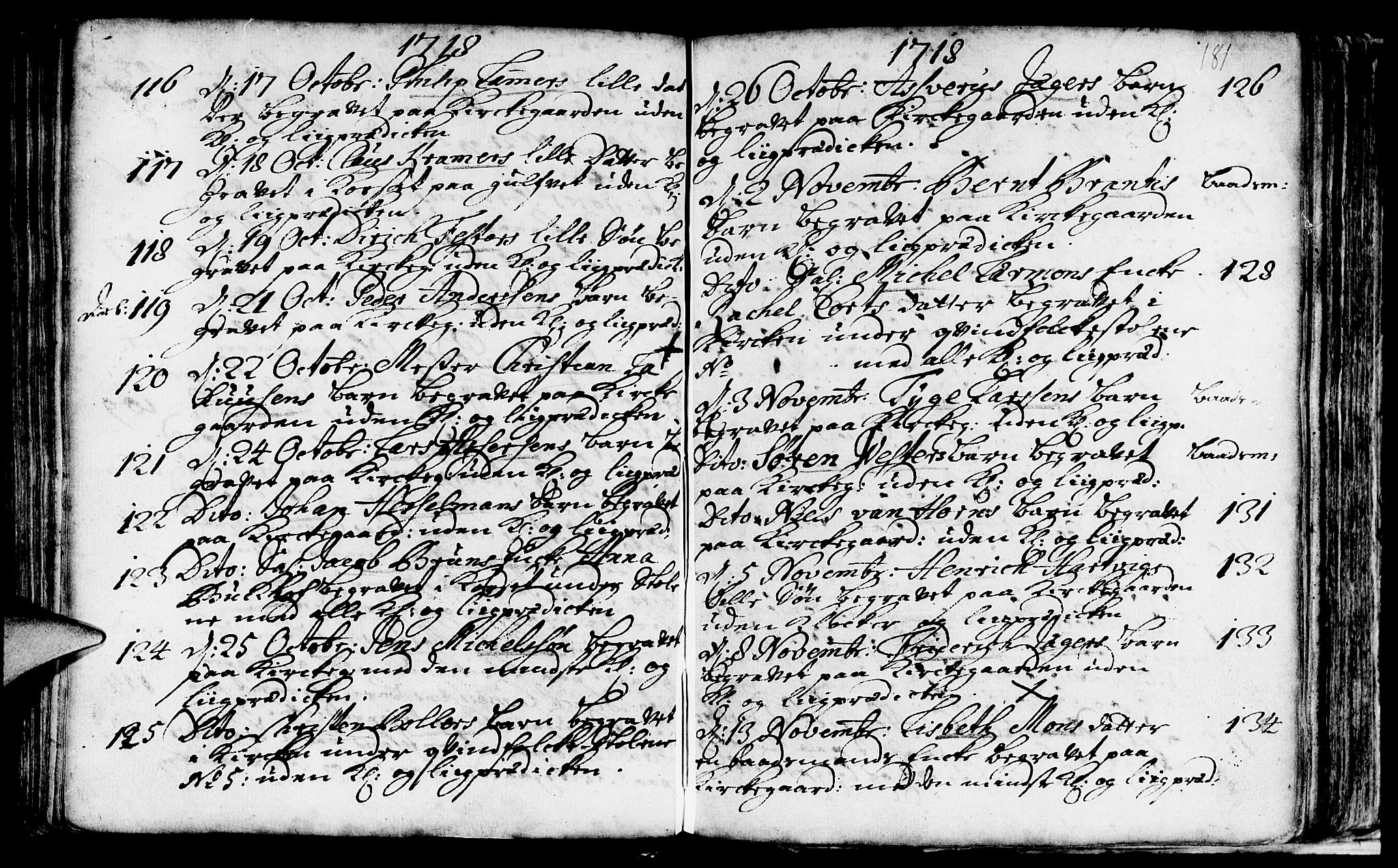 Nykirken Sokneprestembete, SAB/A-77101/H/Haa/L0009: Parish register (official) no. A 9, 1689-1759, p. 181