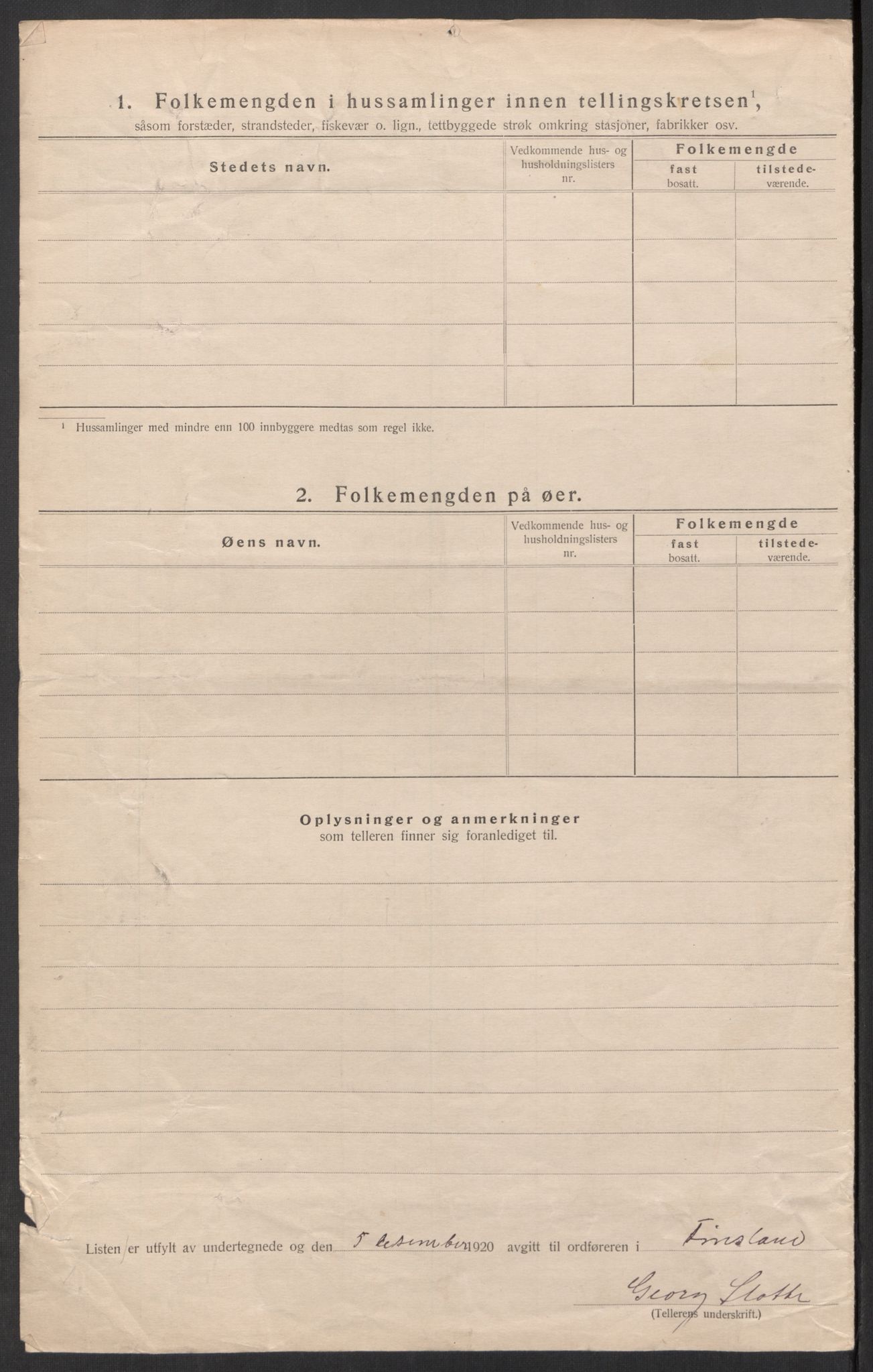 SAK, 1920 census for Finsland, 1920, p. 17