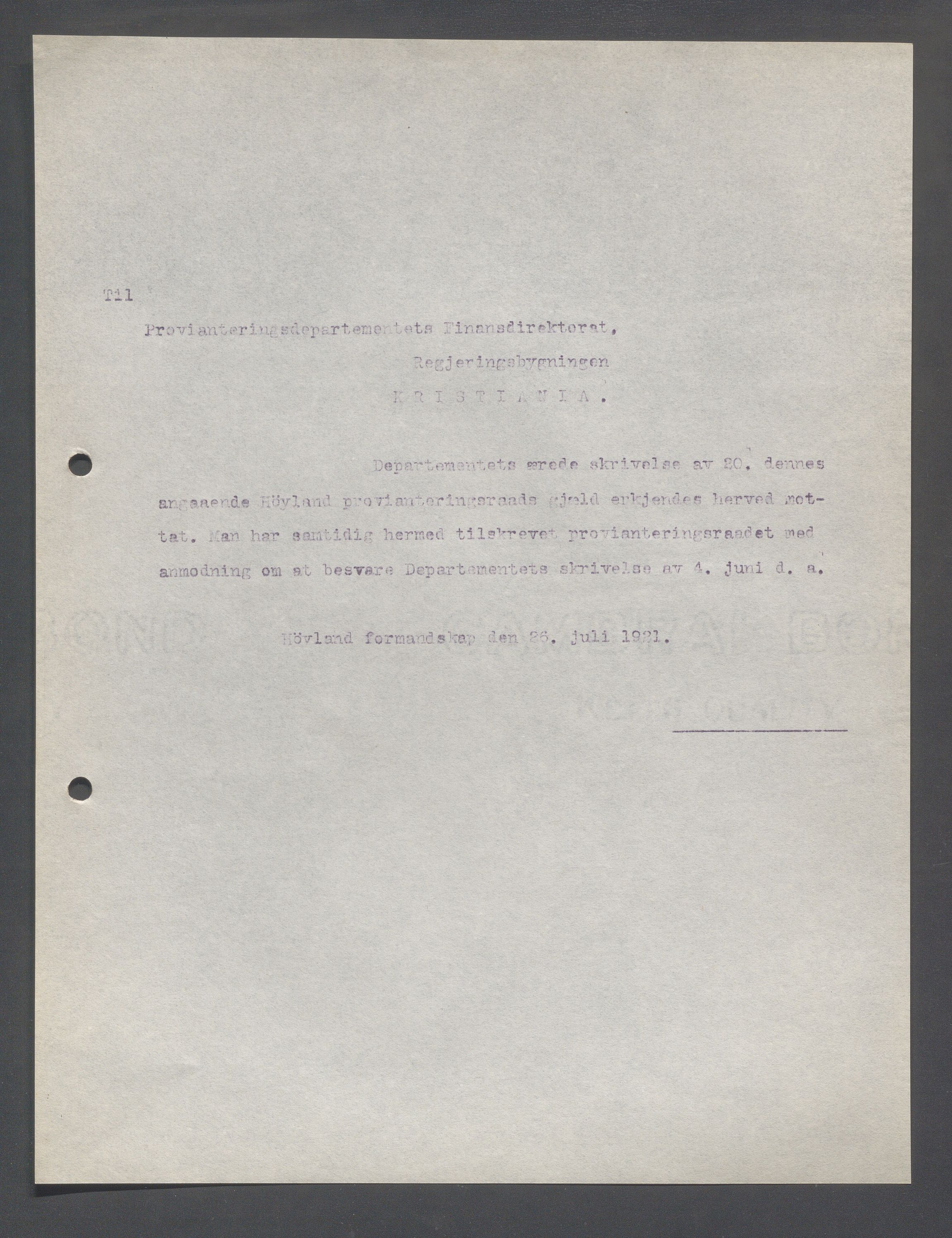 Høyland kommune - Formannskapet, IKAR/K-100046/B/L0006: Kopibok, 1920-1923, p. 701