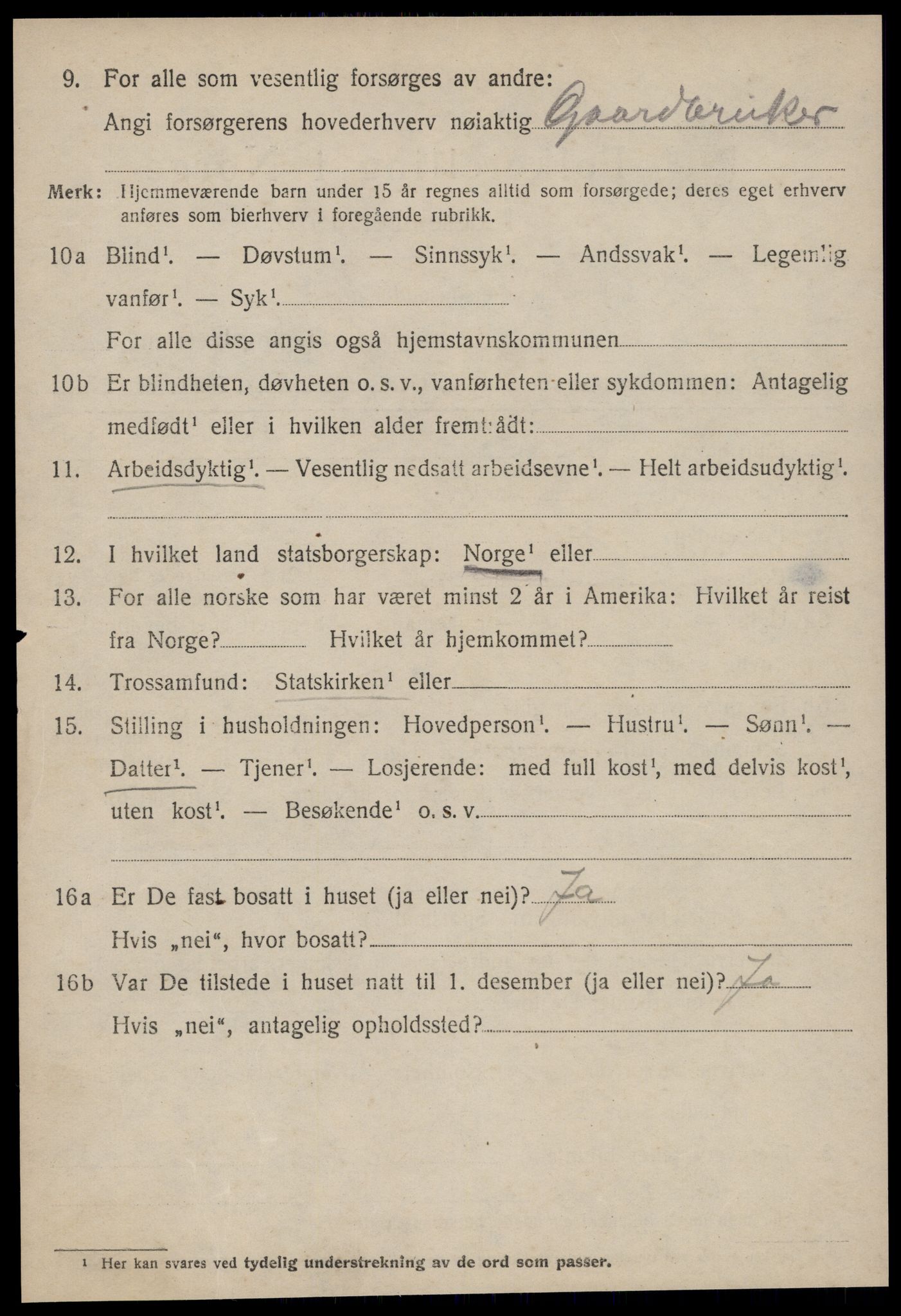 SAT, 1920 census for Vatne, 1920, p. 581