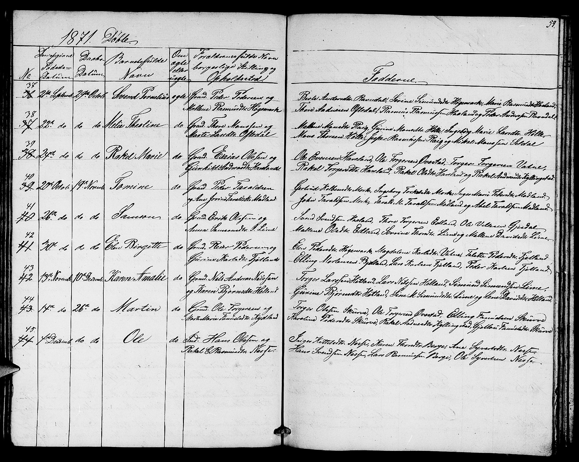 Lye sokneprestkontor, AV/SAST-A-101794/001/30BB/L0003: Parish register (copy) no. B 3, 1852-1874, p. 54