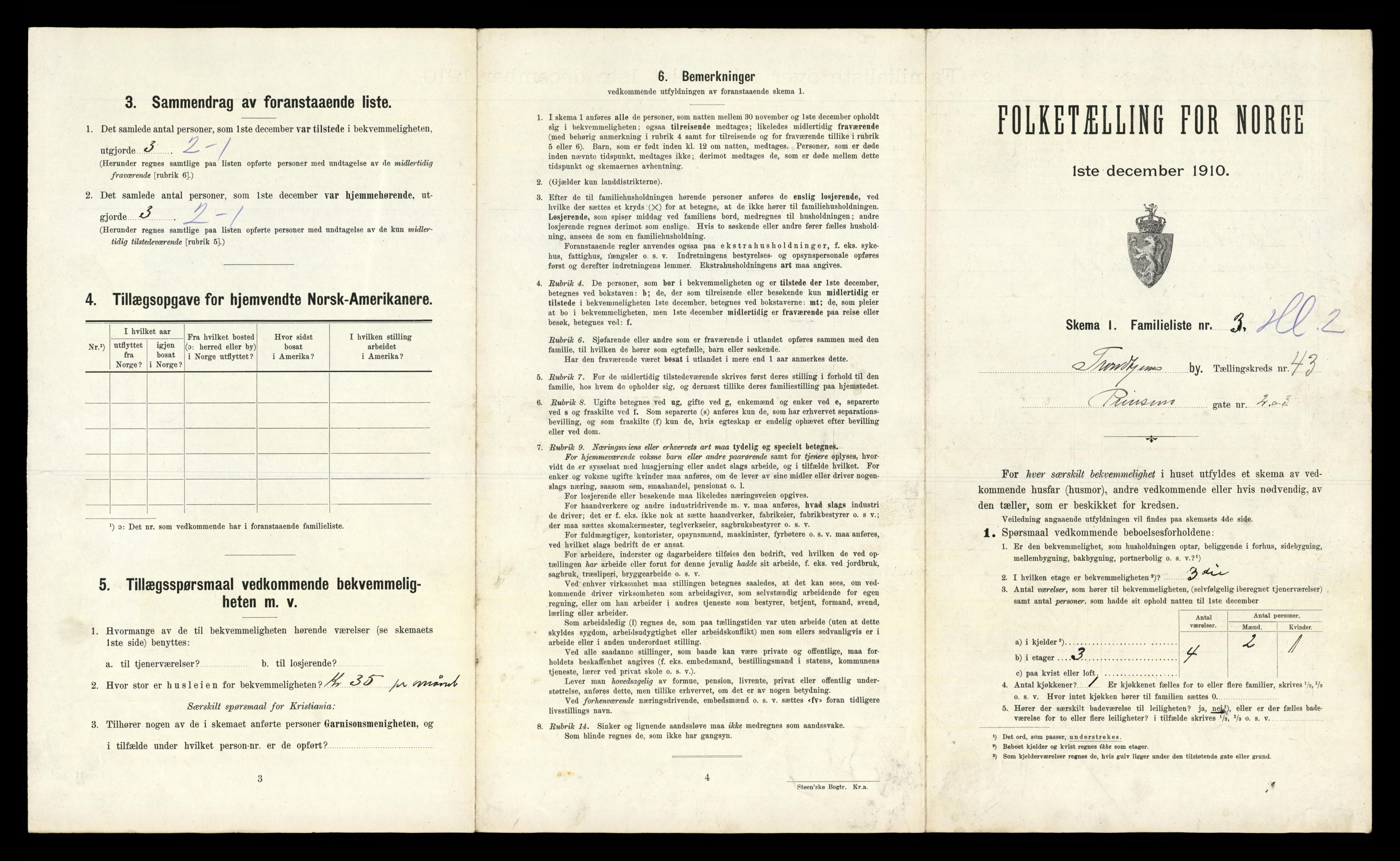 RA, 1910 census for Trondheim, 1910, p. 11135