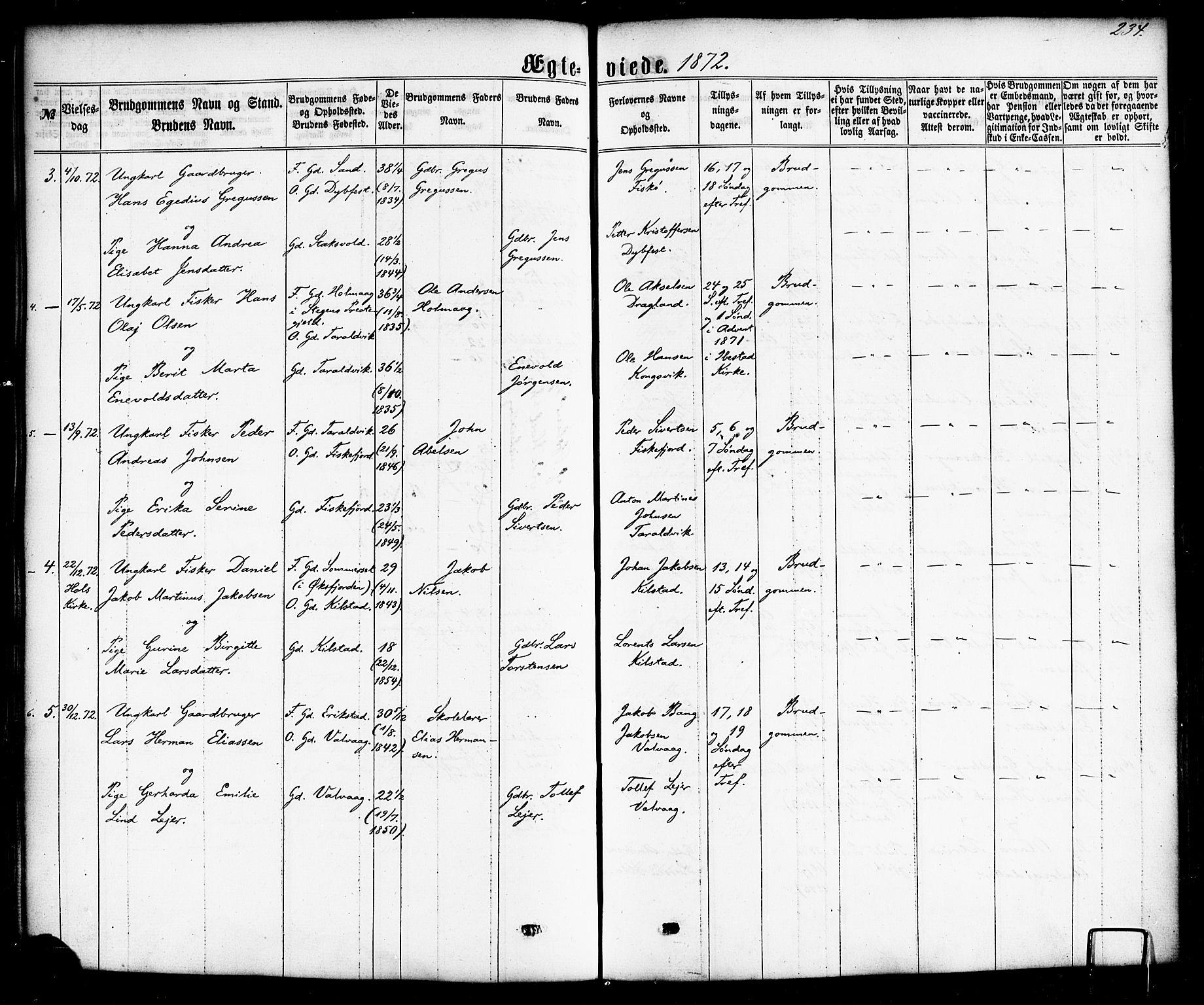 Ministerialprotokoller, klokkerbøker og fødselsregistre - Nordland, AV/SAT-A-1459/872/L1034: Parish register (official) no. 872A09, 1864-1884, p. 234