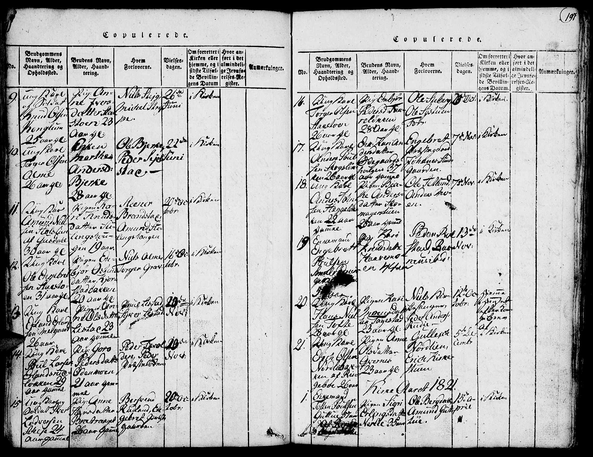Fron prestekontor, SAH/PREST-078/H/Ha/Hab/L0001: Parish register (copy) no. 1, 1816-1843, p. 197