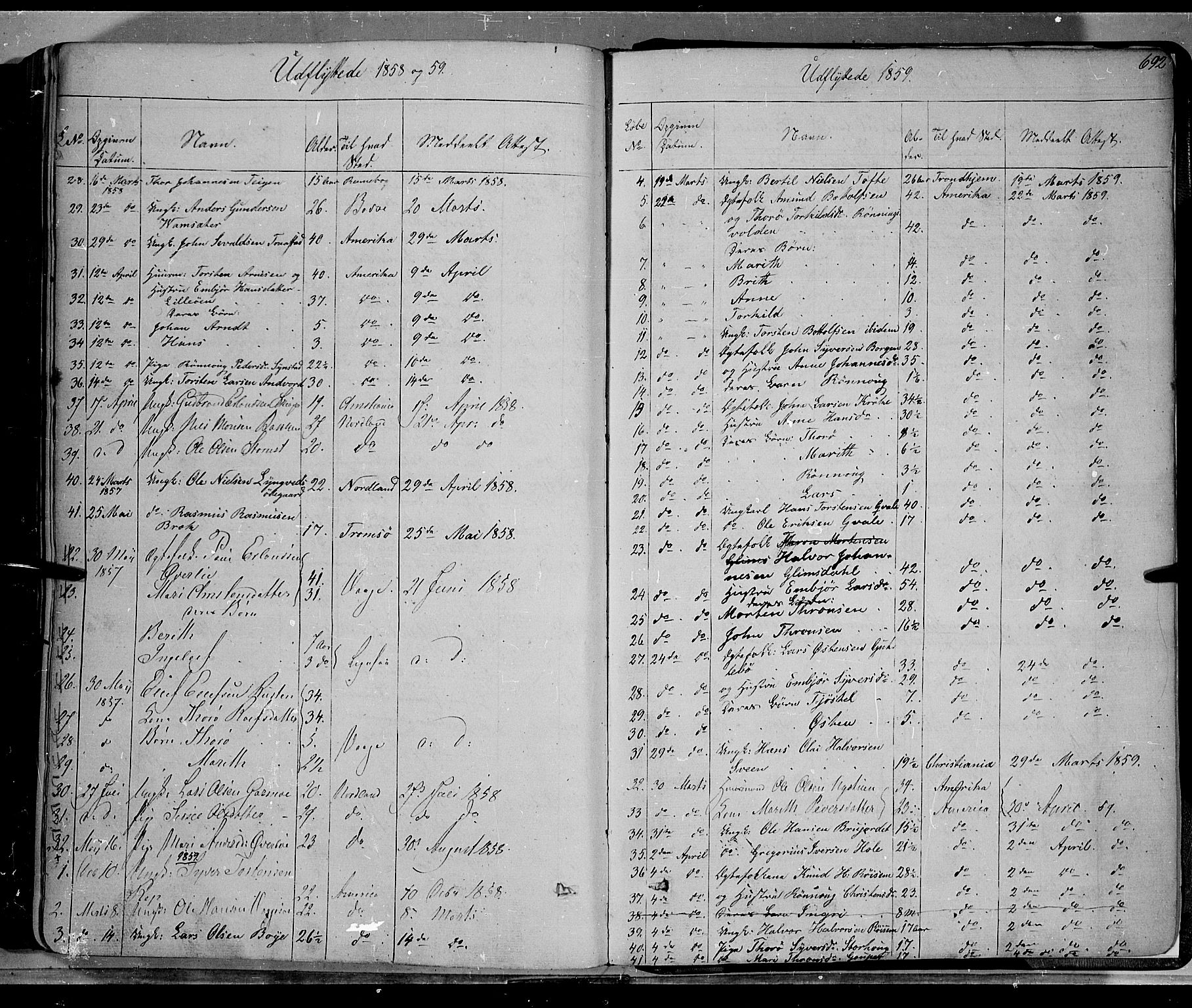 Lom prestekontor, SAH/PREST-070/K/L0006: Parish register (official) no. 6B, 1837-1863, p. 692