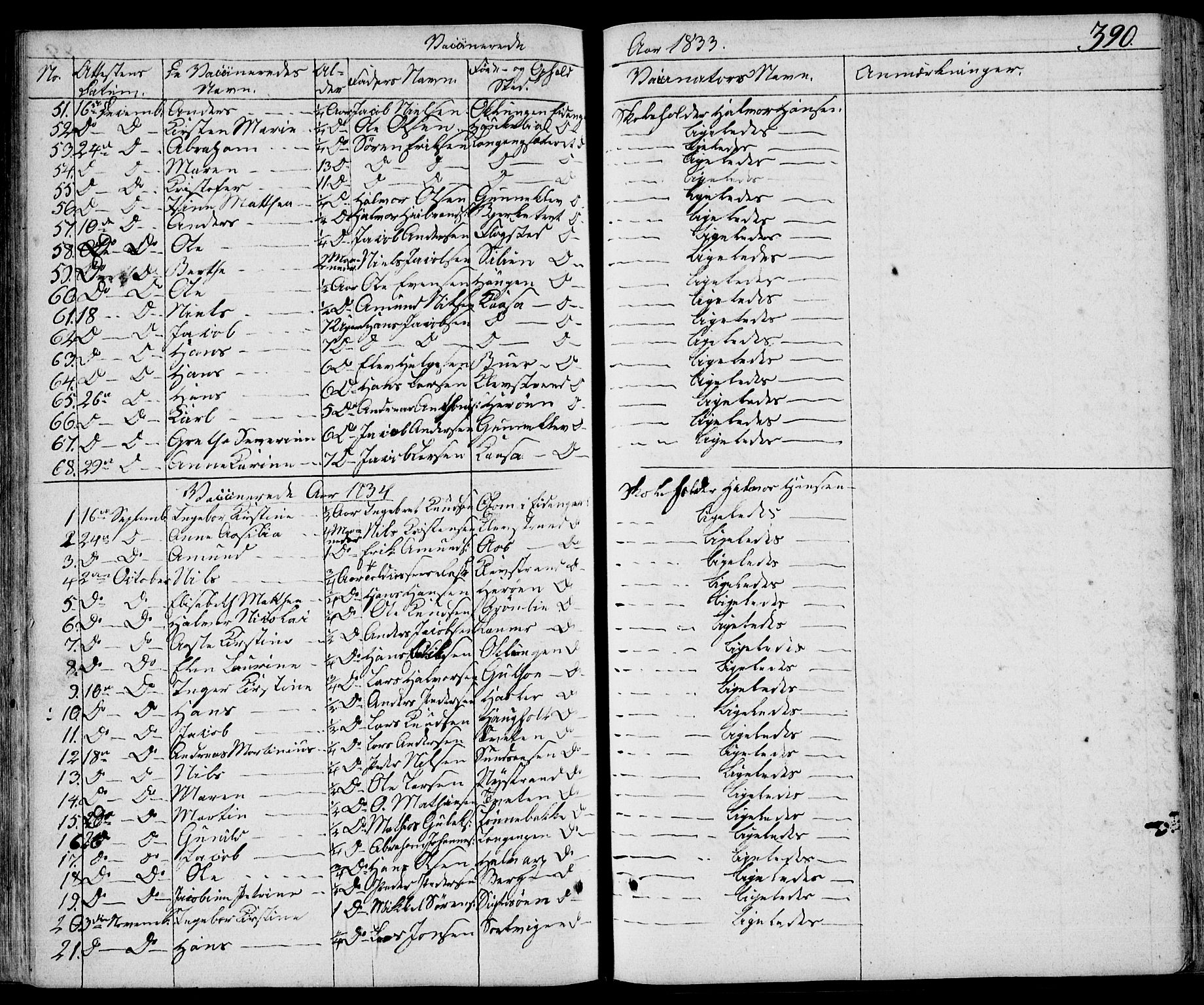 Eidanger kirkebøker, SAKO/A-261/F/Fa/L0008: Parish register (official) no. 8, 1831-1858, p. 390