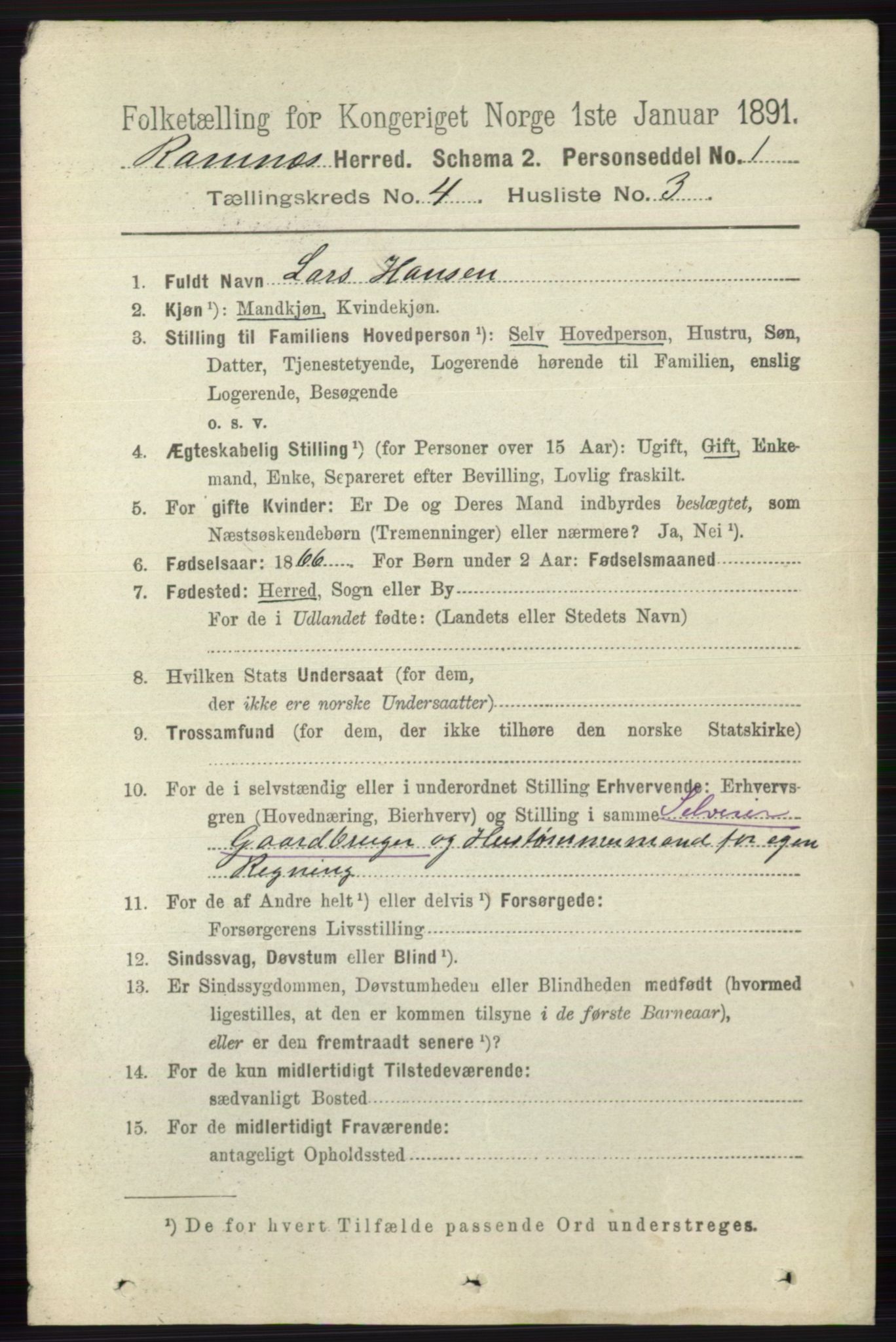 RA, 1891 census for 0718 Ramnes, 1891, p. 1954