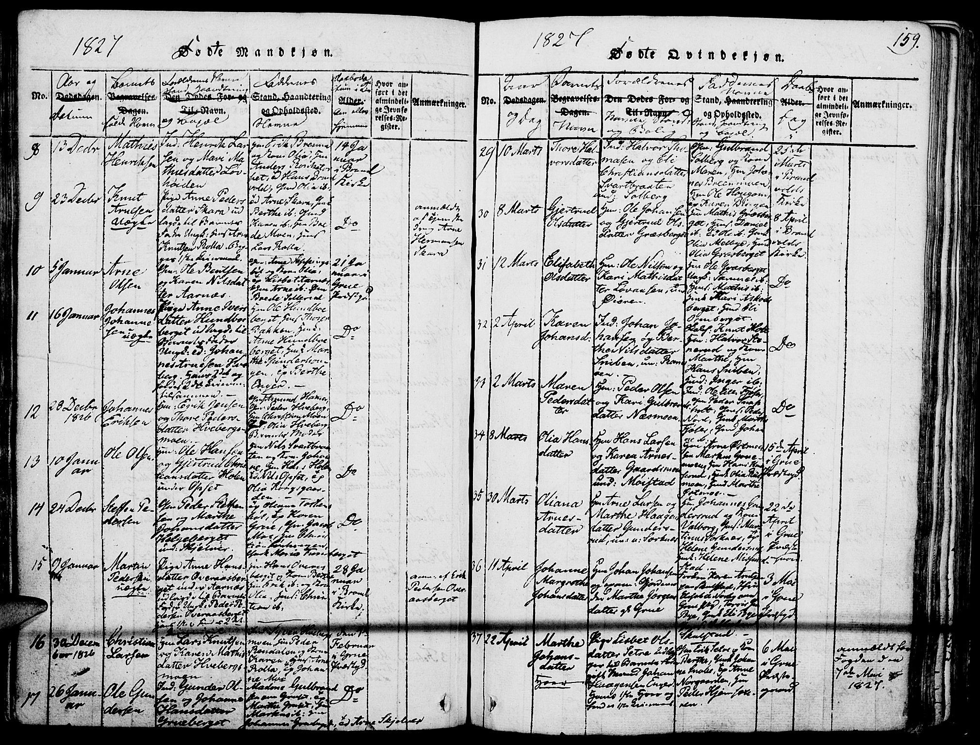 Grue prestekontor, SAH/PREST-036/H/Ha/Haa/L0006: Parish register (official) no. 6, 1814-1830, p. 159