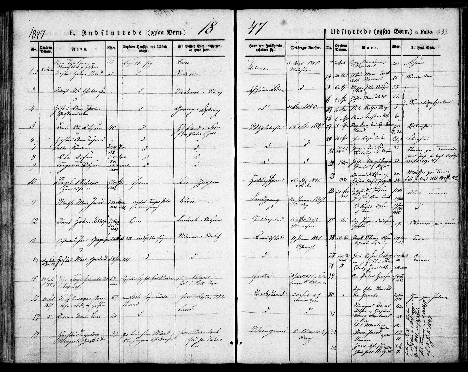 Holt sokneprestkontor, AV/SAK-1111-0021/F/Fa/L0007: Parish register (official) no. A 7, 1836-1848, p. 333