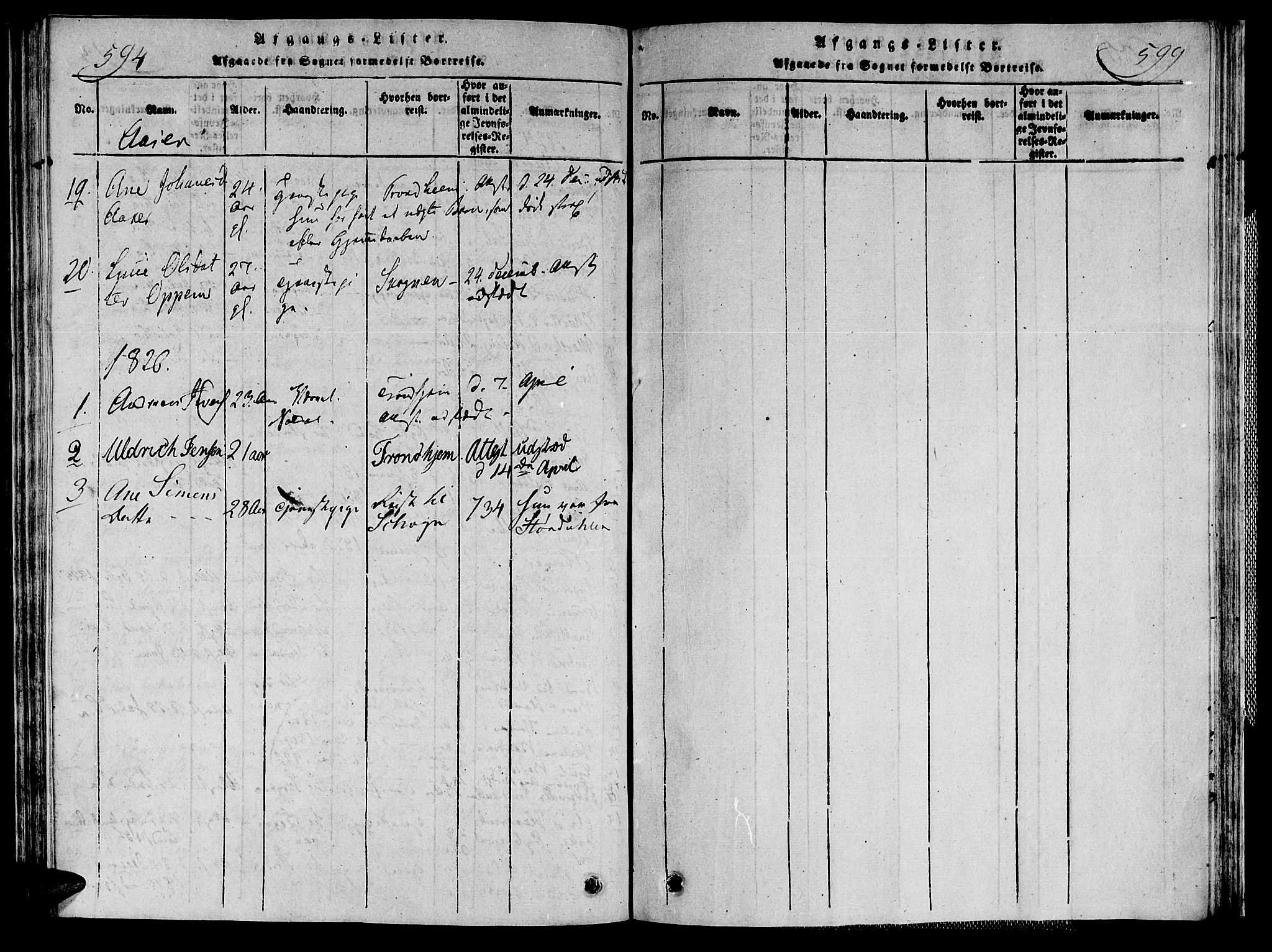 Ministerialprotokoller, klokkerbøker og fødselsregistre - Nord-Trøndelag, SAT/A-1458/713/L0112: Parish register (official) no. 713A04 /2, 1817-1827, p. 594-599