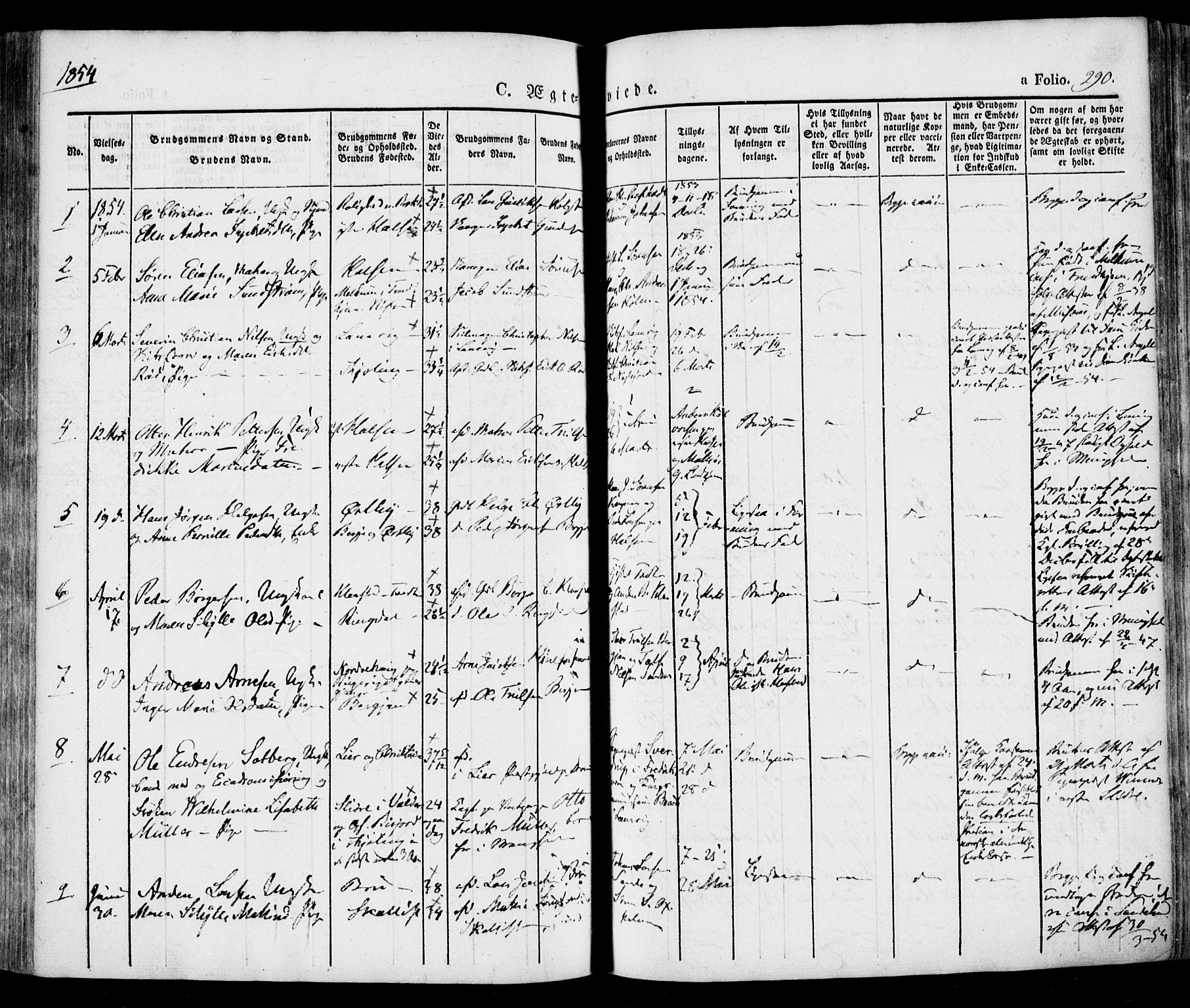 Tjølling kirkebøker, SAKO/A-60/F/Fa/L0006: Parish register (official) no. 6, 1835-1859, p. 290