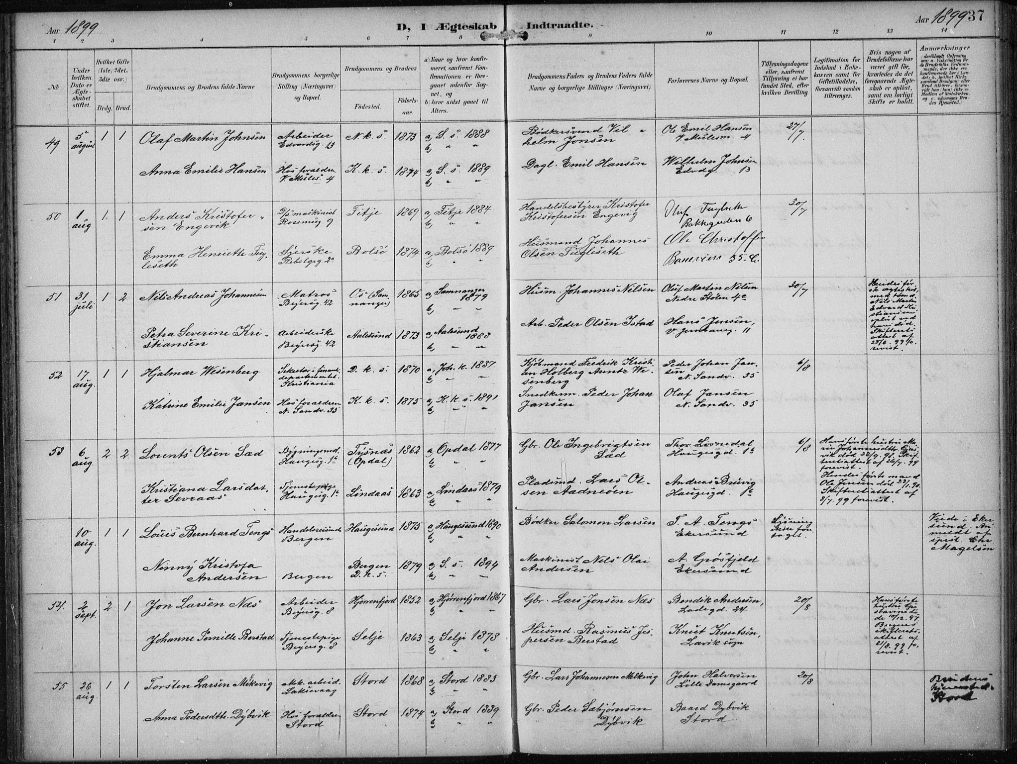 Sandviken Sokneprestembete, AV/SAB-A-77601/H/Ha/L0014: Parish register (official) no. D 1, 1896-1911, p. 37