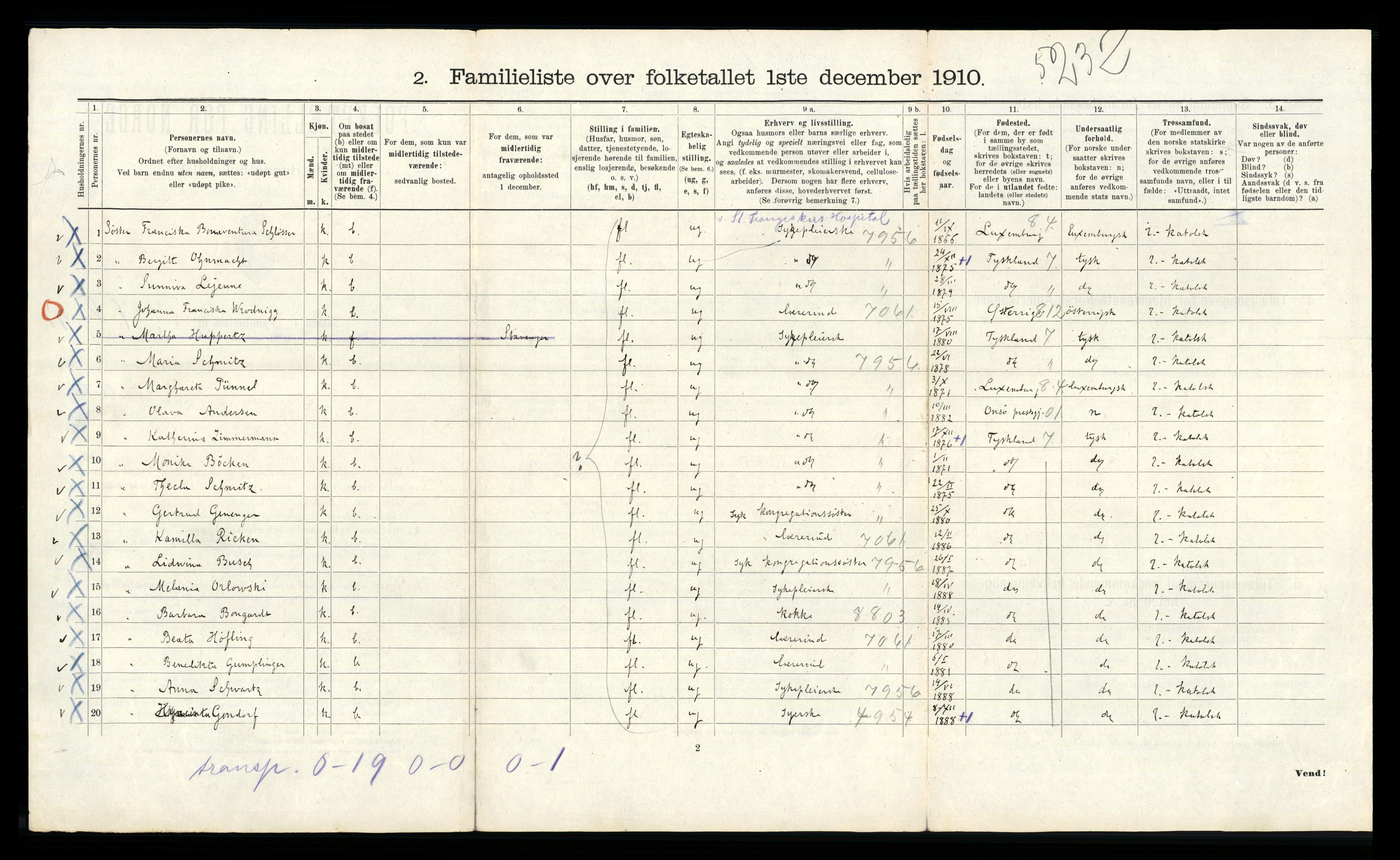 RA, 1910 census for Bergen, 1910, p. 6454