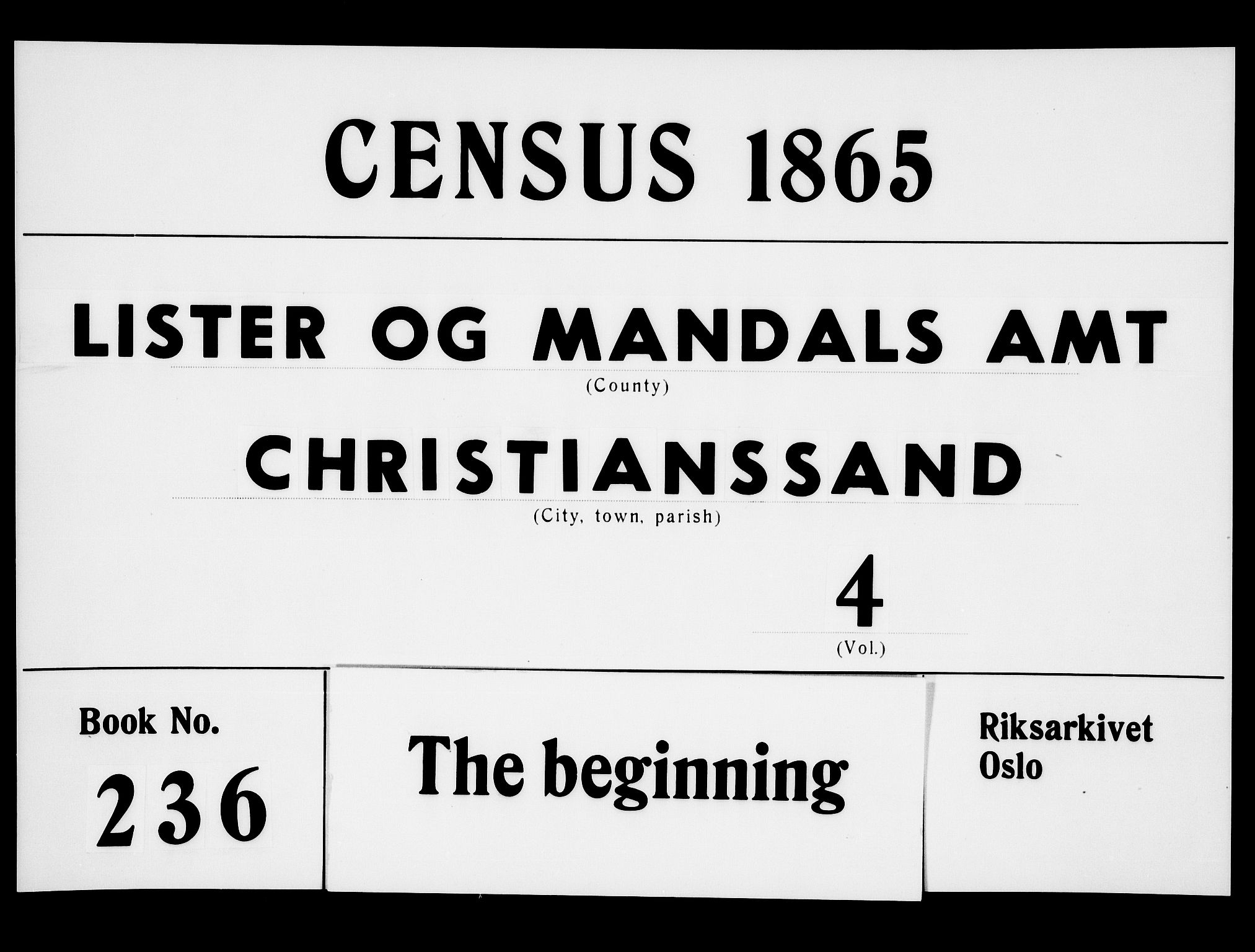 RA, 1865 census for Kristiansand, 1865, p. 1536