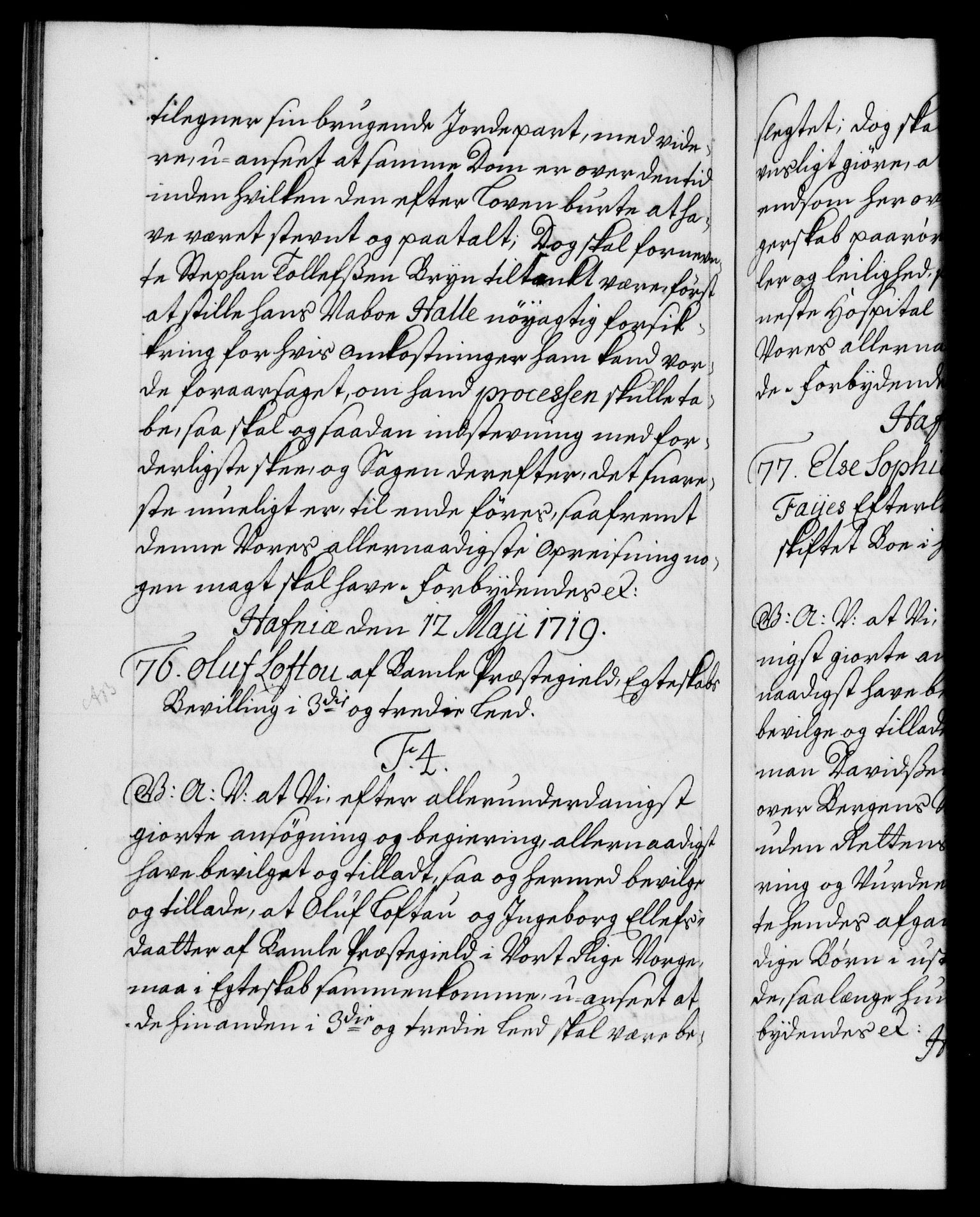 Danske Kanselli 1572-1799, AV/RA-EA-3023/F/Fc/Fca/Fcaa/L0022: Norske registre, 1716-1719, p. 504b