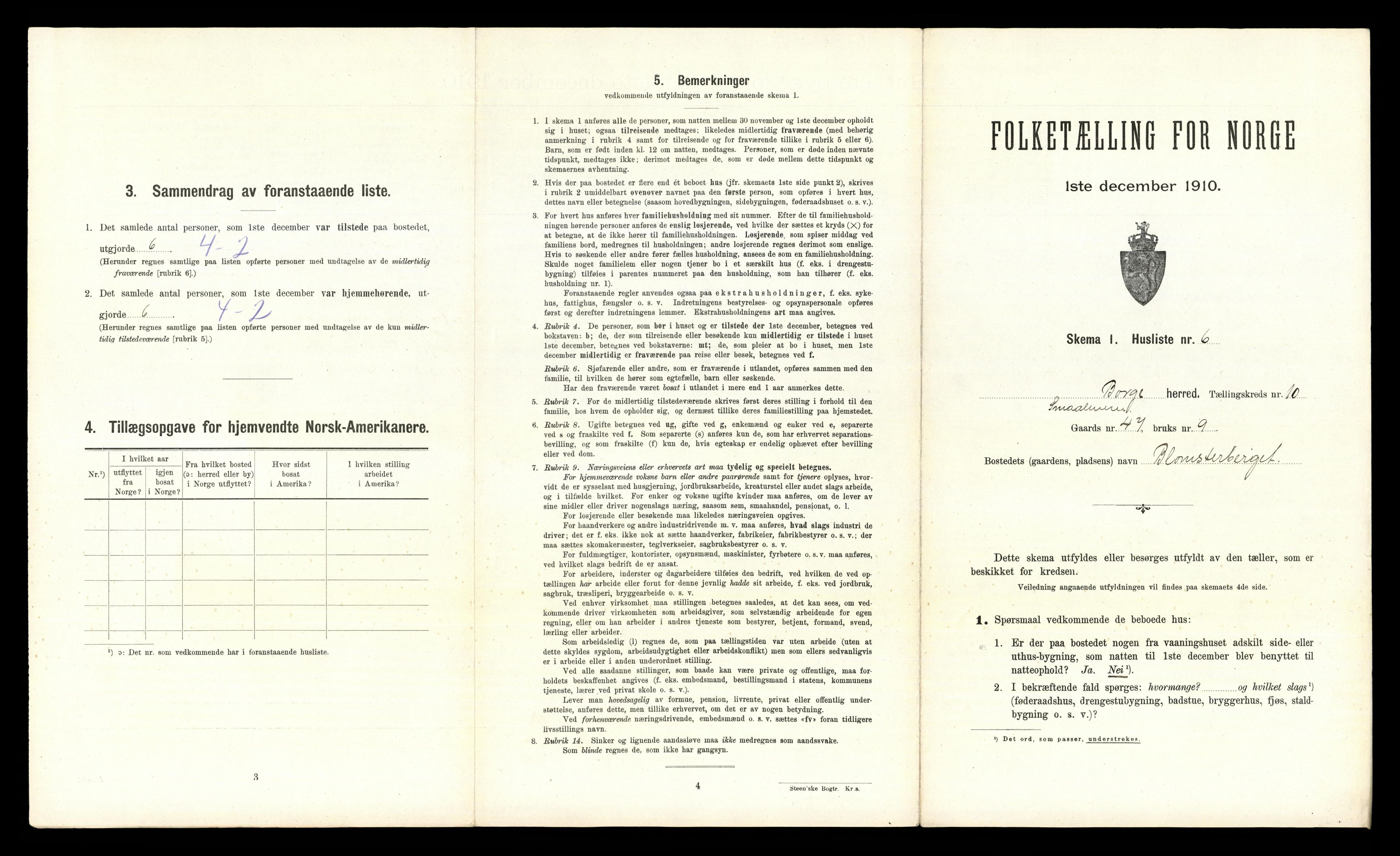 RA, 1910 census for Borge, 1910, p. 1416