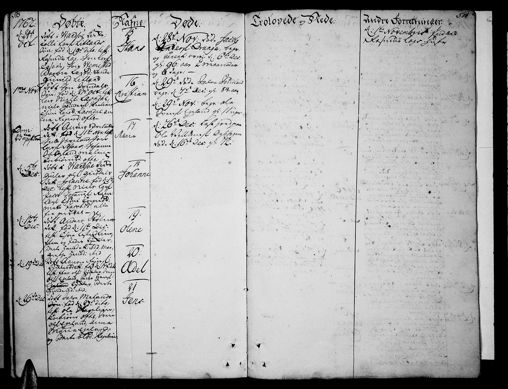 Lista sokneprestkontor, SAK/1111-0027/F/Fa/L0003: Parish register (official) no. A 3 /2, 1754-1767, p. 513-514