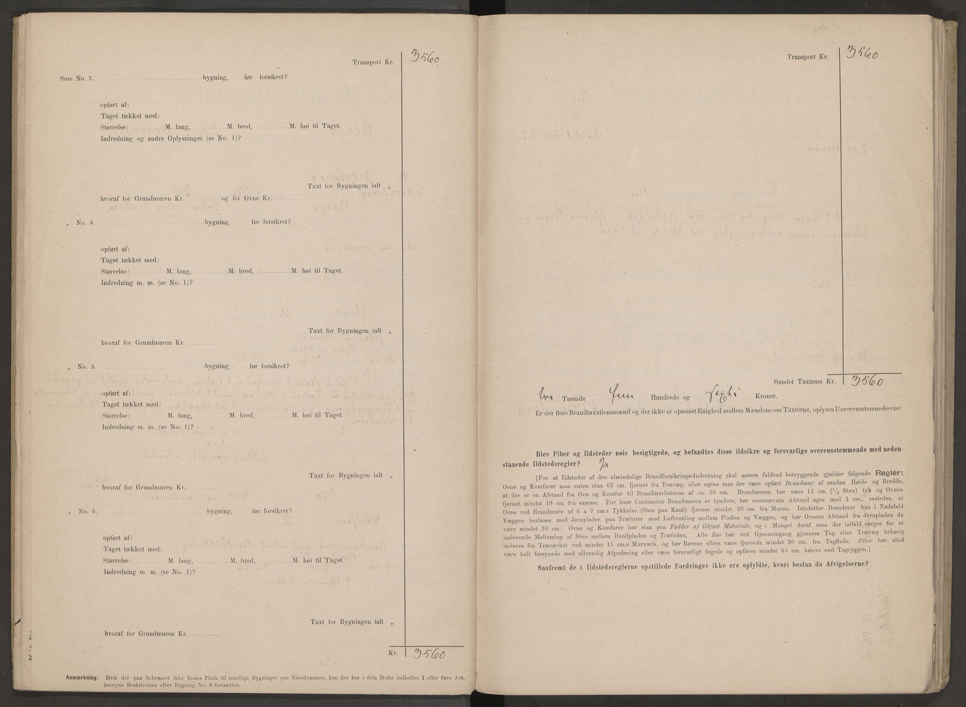 Norges brannkasse, branntakster Berg, SAO/A-11383/F/Fb/L0001: Branntakstprotokoll, 1890-1894