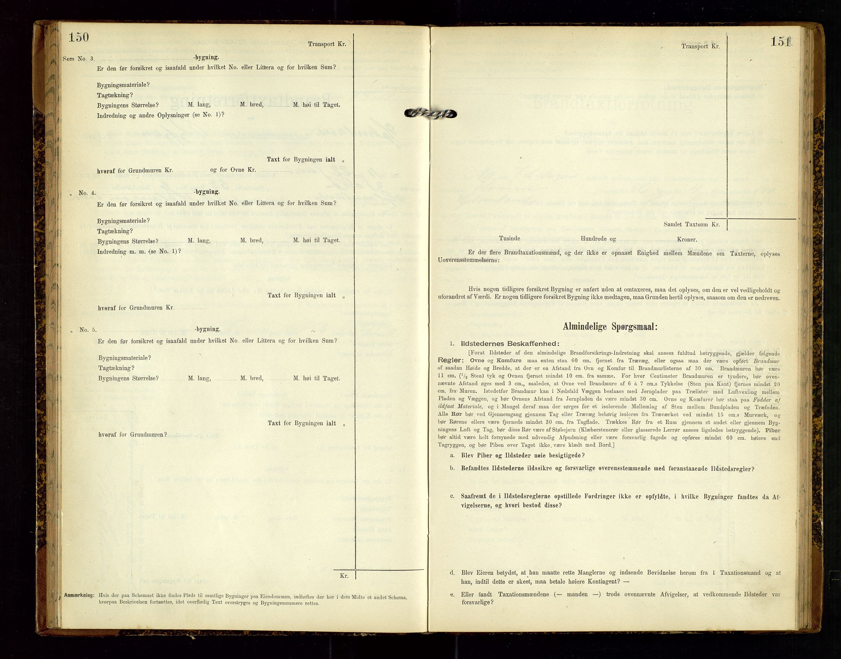 Hjelmeland lensmannskontor, AV/SAST-A-100439/Gob/L0002: "Brandtaxationsprotokol", 1904-1920, p. 150-151