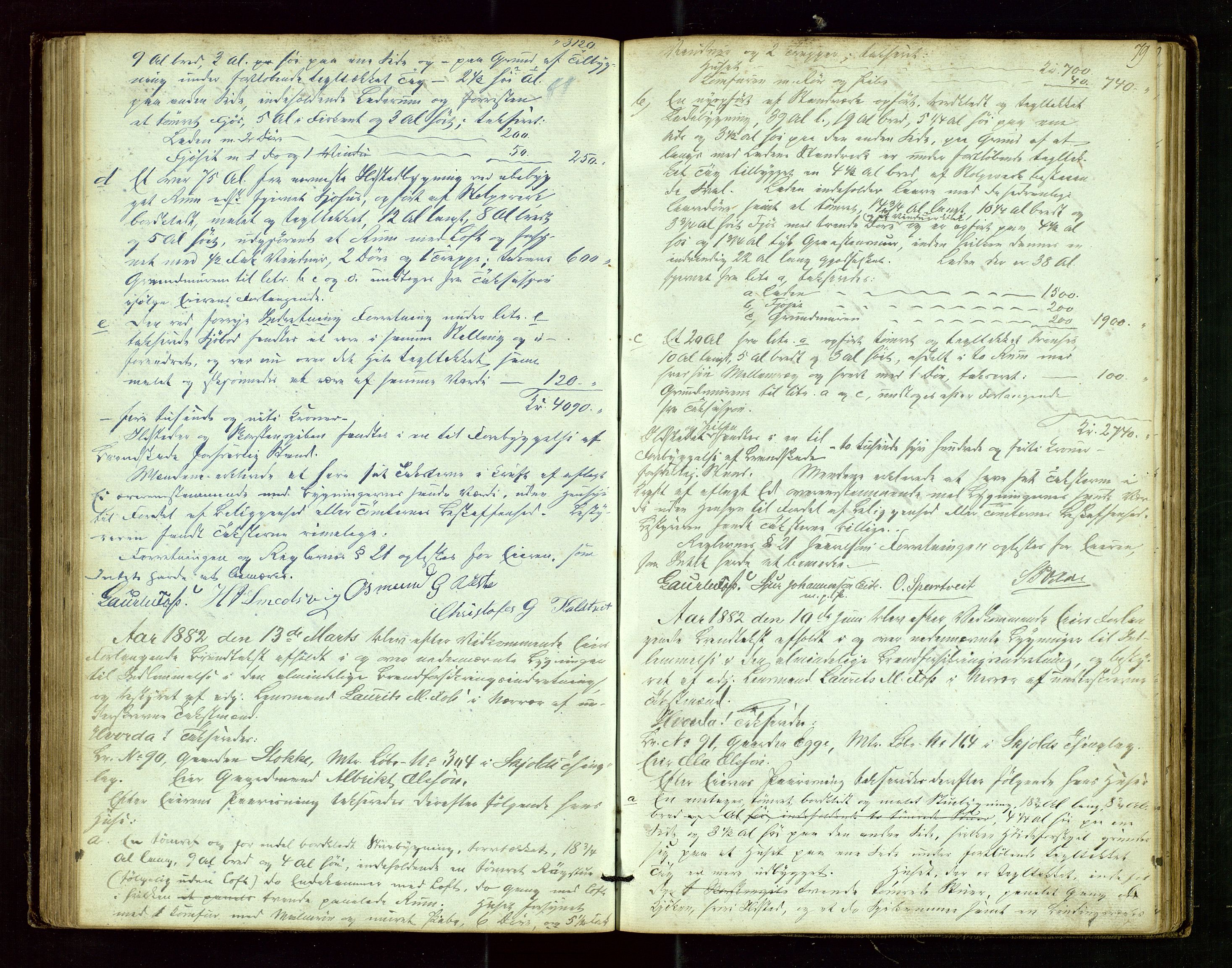 Skjold lensmannskontor, SAST/A-100182/Goa/L0001: "Brandtaxations-Protocol for Skjold Thinglaug i Ryfylke", 1853-1890, p. 78b-79a