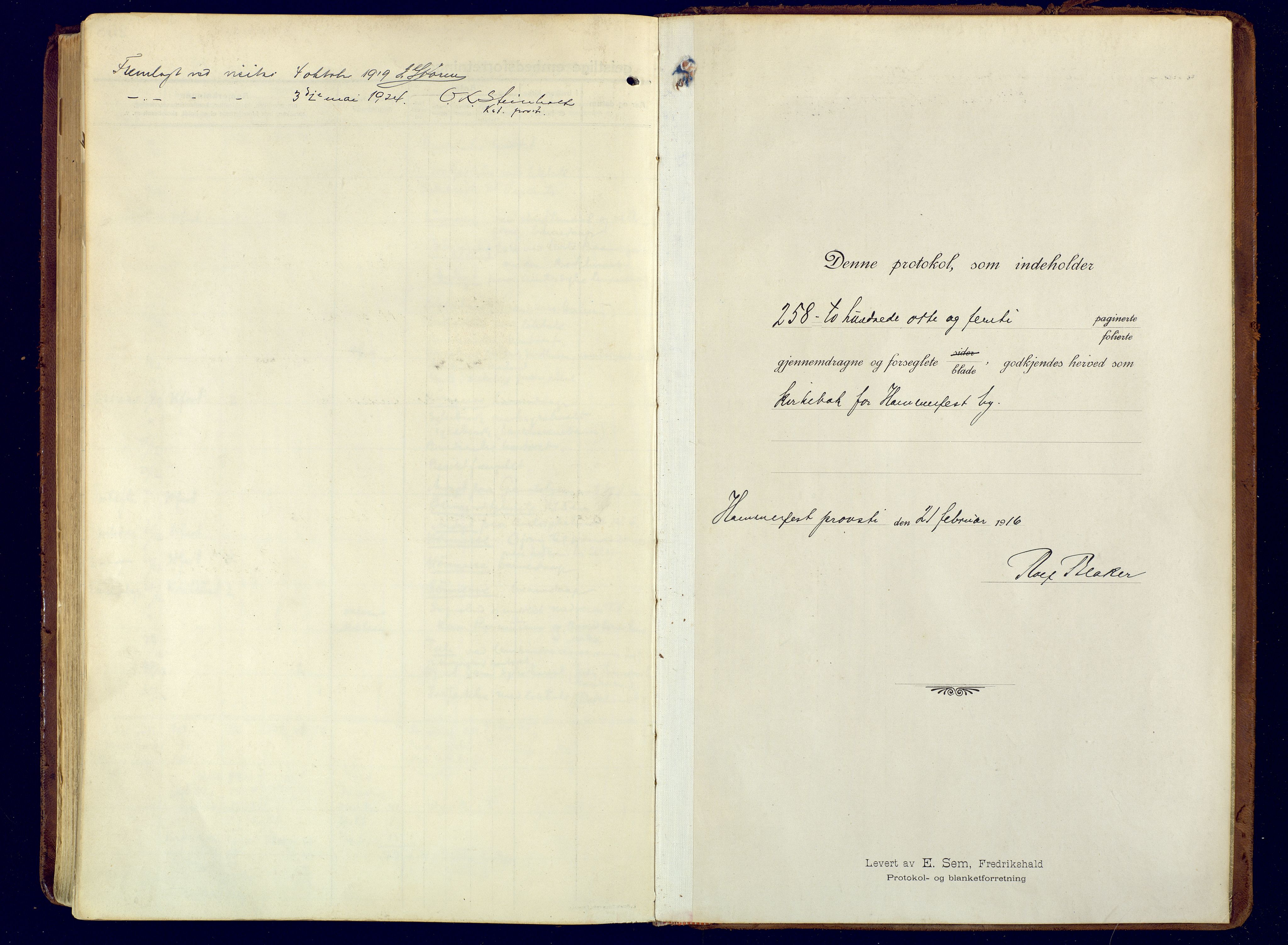 Hammerfest sokneprestkontor, SATØ/S-1347/H/Ha/L0015.kirke: Parish register (official) no. 15, 1916-1923