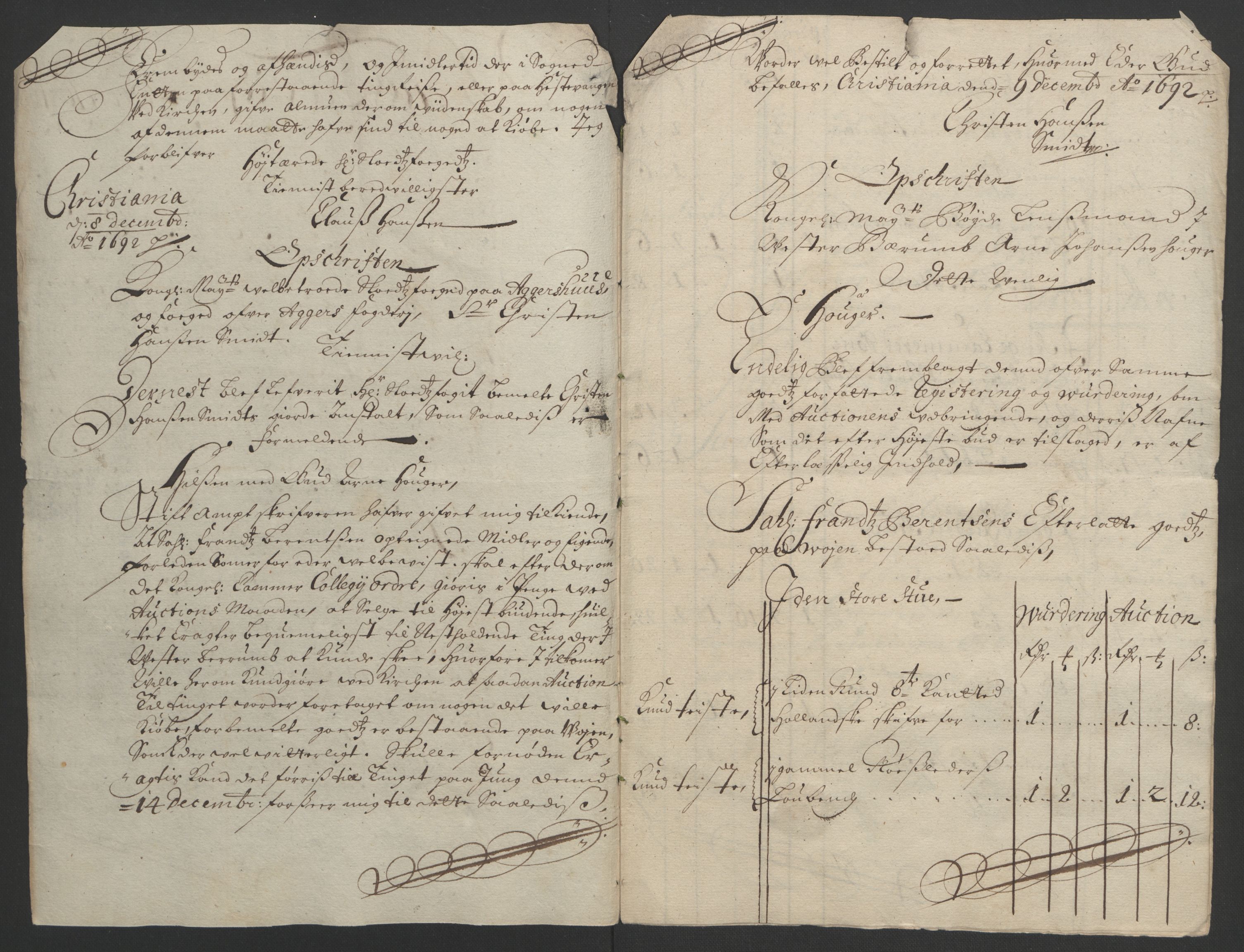 Rentekammeret inntil 1814, Reviderte regnskaper, Fogderegnskap, AV/RA-EA-4092/R08/L0426: Fogderegnskap Aker, 1692-1693, p. 259