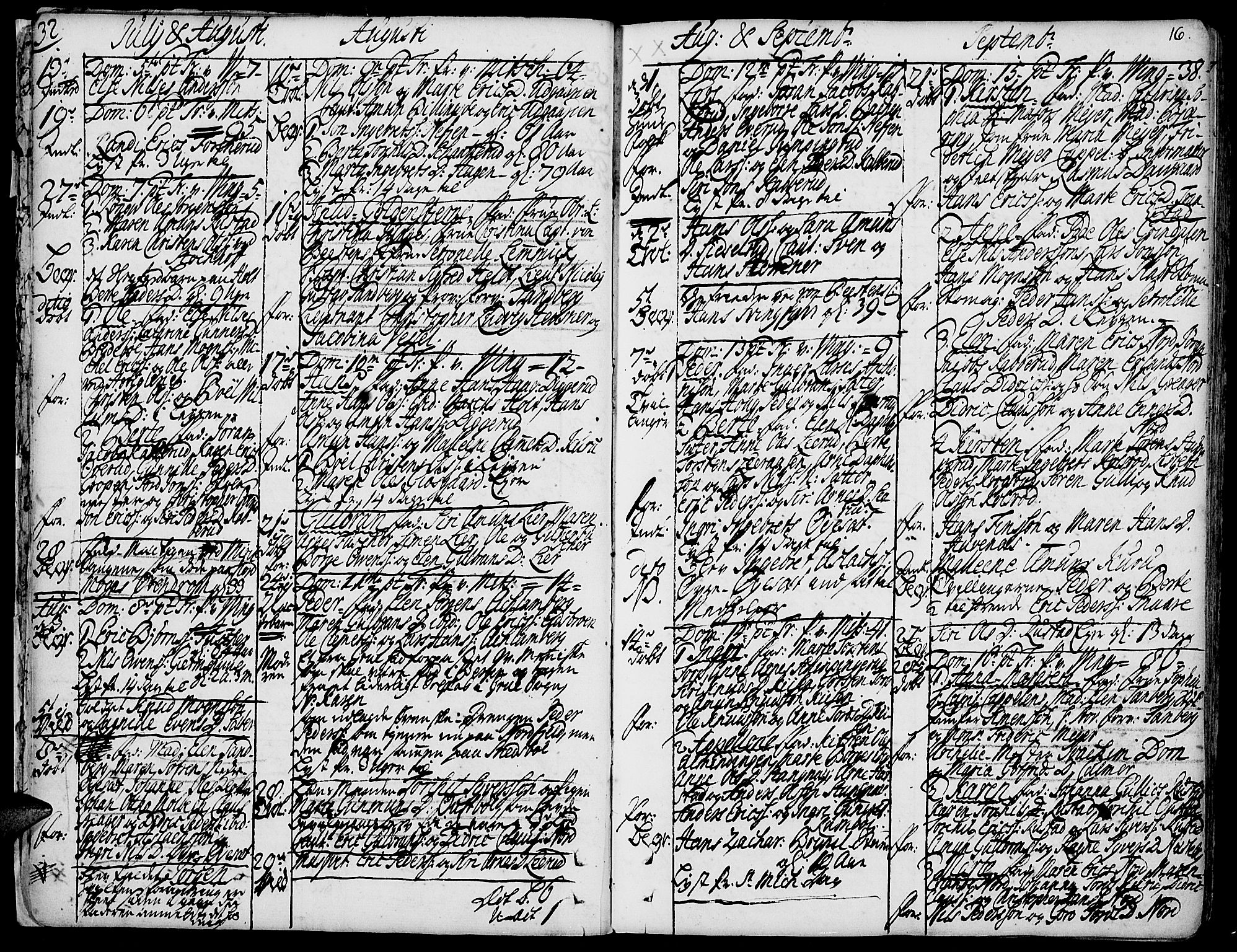 Vinger prestekontor, AV/SAH-PREST-024/H/Ha/Haa/L0002: Parish register (official) no. 2, 1730-1751, p. 16