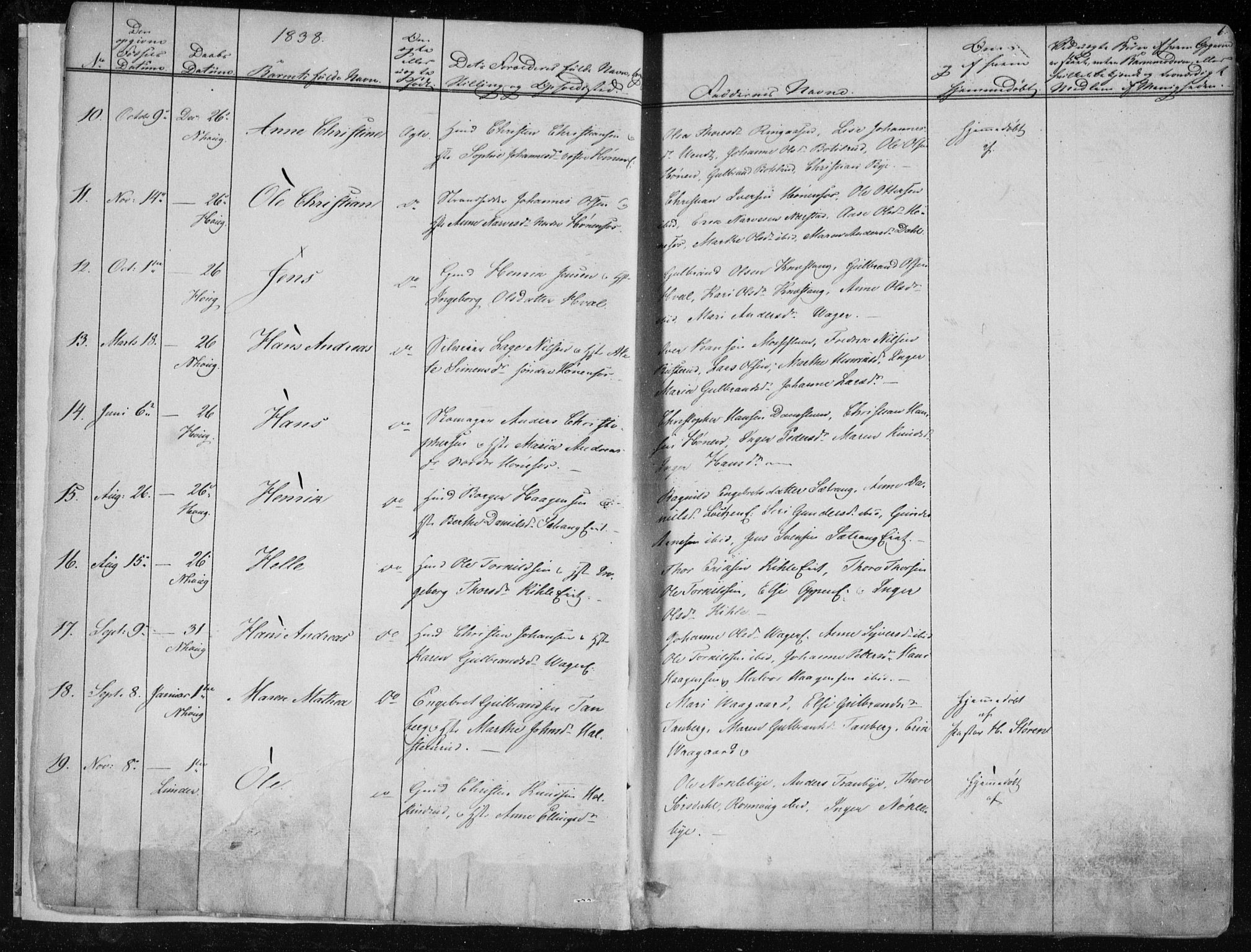 Norderhov kirkebøker, SAKO/A-237/F/Fa/L0010: Parish register (official) no. 10, 1837-1847, p. 6