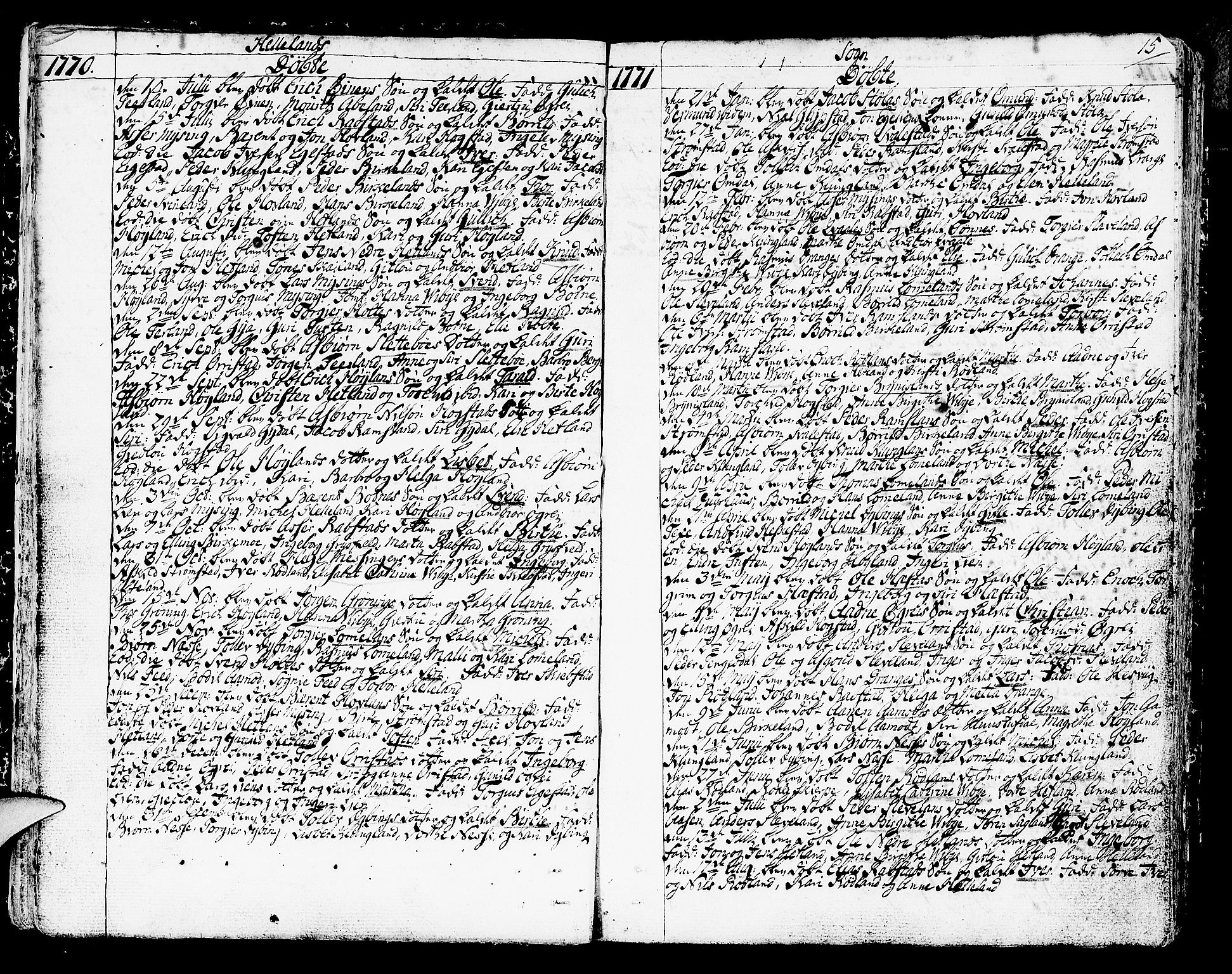 Helleland sokneprestkontor, SAST/A-101810: Parish register (official) no. A 2 /1, 1762-1791, p. 15