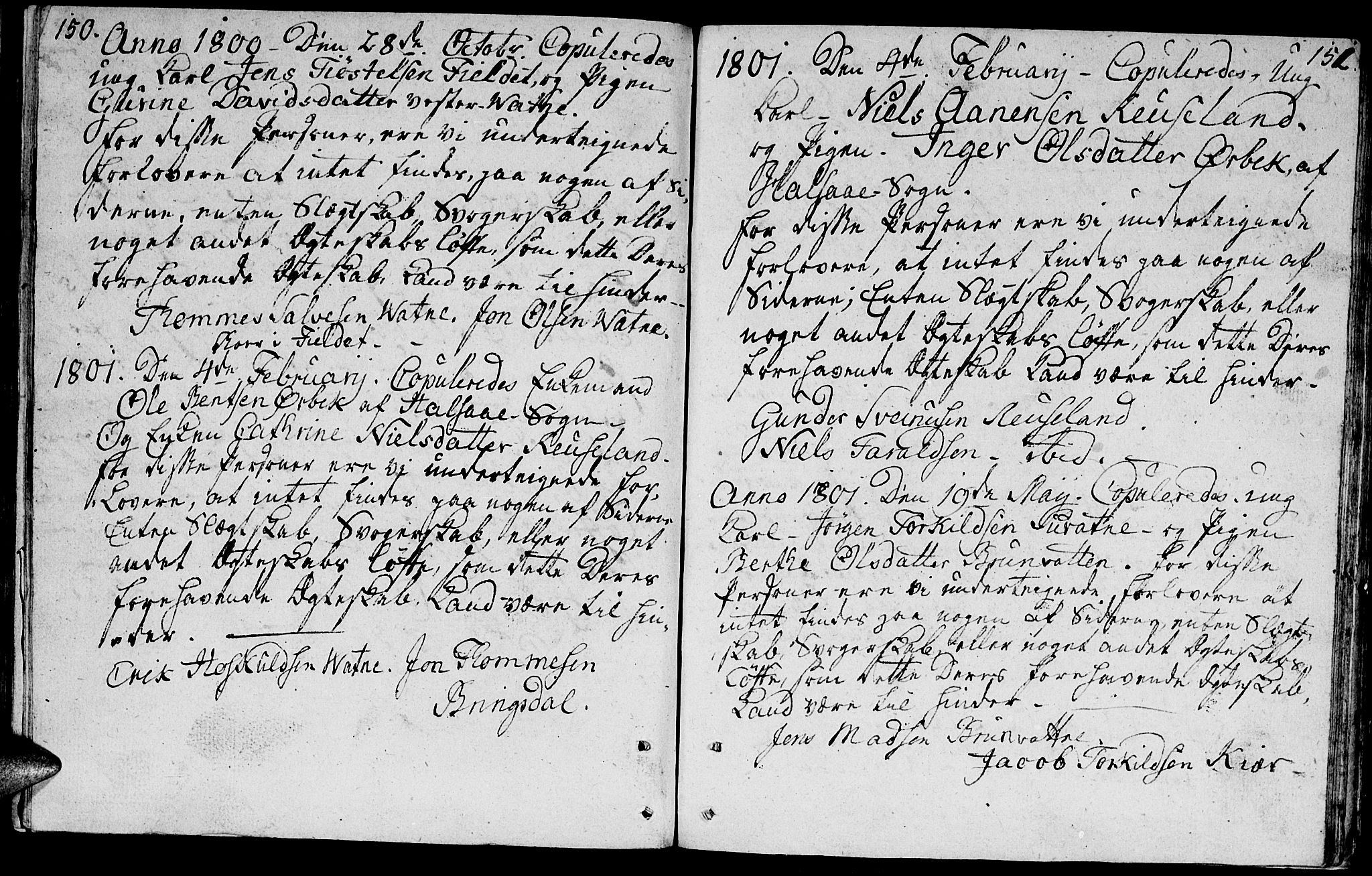 Holum sokneprestkontor, AV/SAK-1111-0022/F/Fa/Faa/L0001: Parish register (official) no. A 1, 1750-1802, p. 150-151