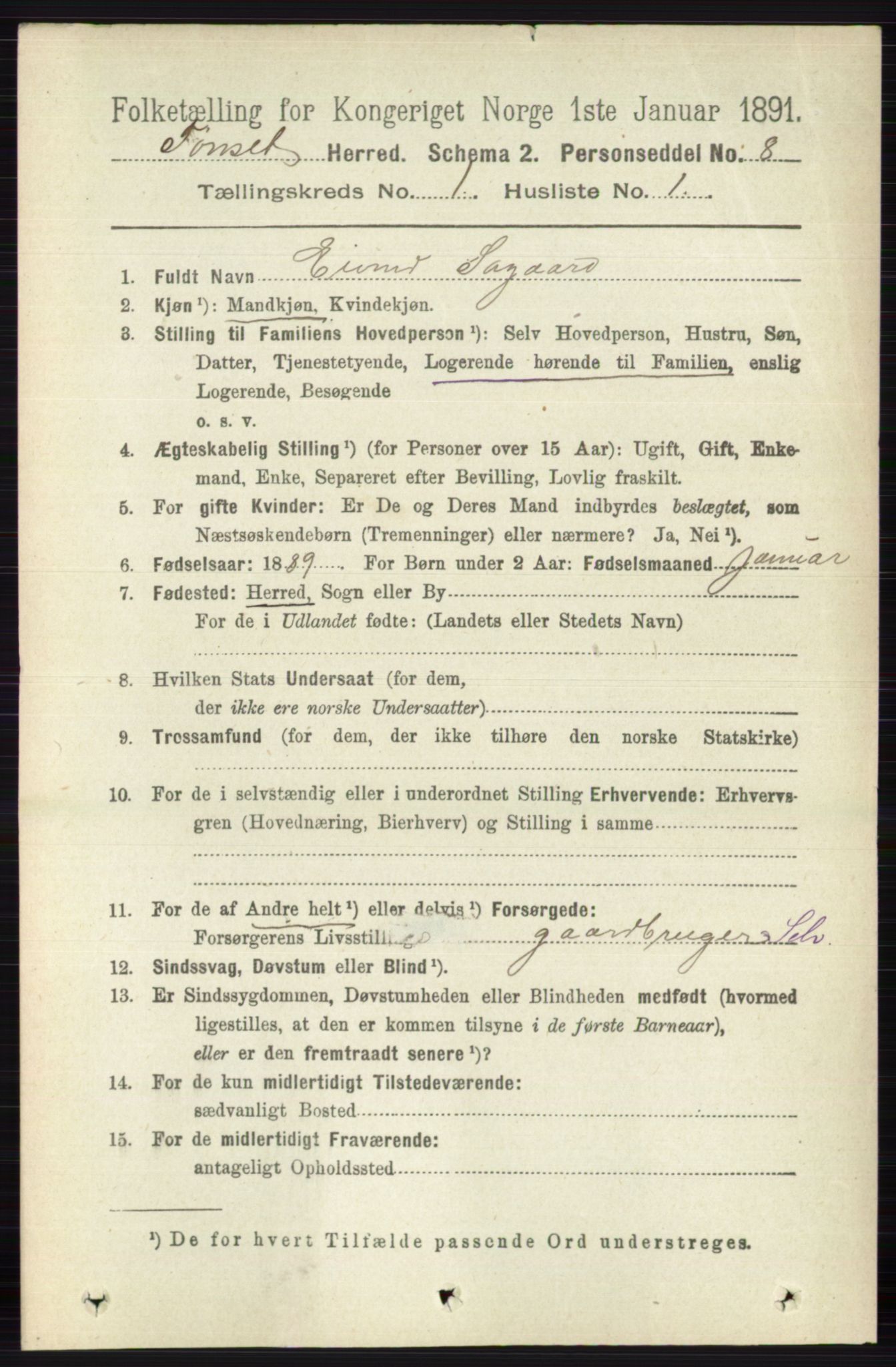 RA, 1891 census for 0437 Tynset, 1891, p. 81