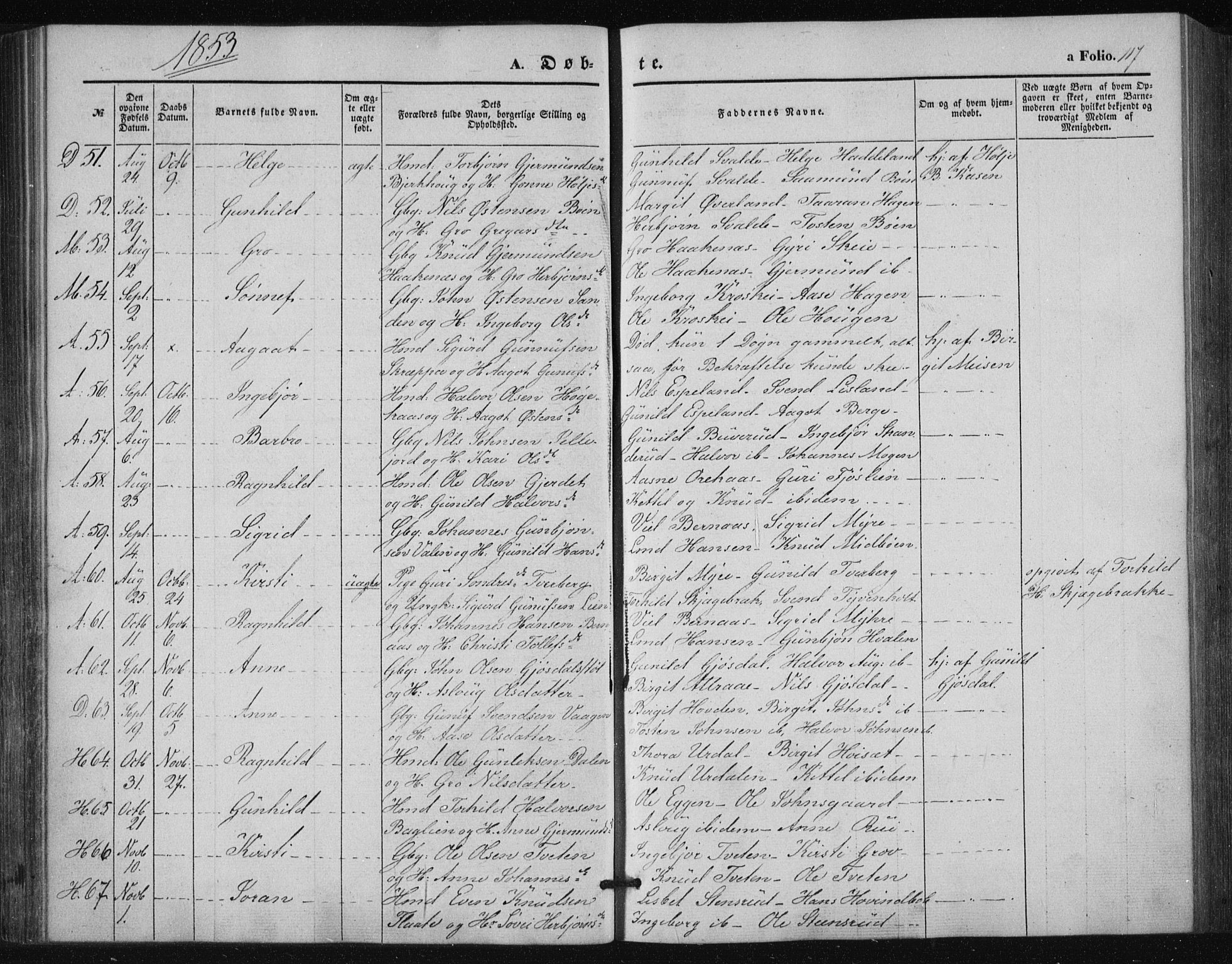 Tinn kirkebøker, SAKO/A-308/F/Fa/L0005: Parish register (official) no. I 5, 1844-1856, p. 117