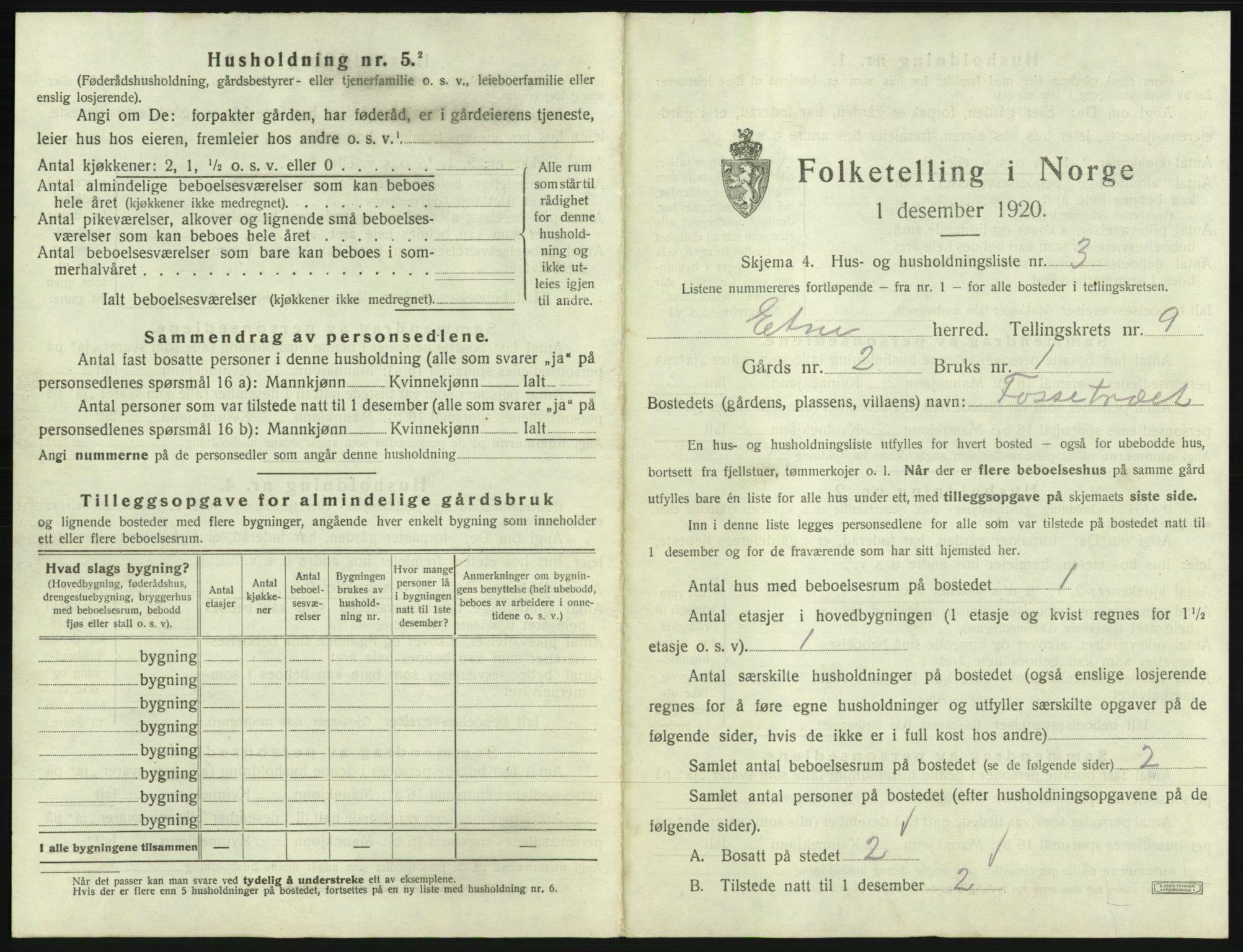 SAB, 1920 census for Etne, 1920, p. 713