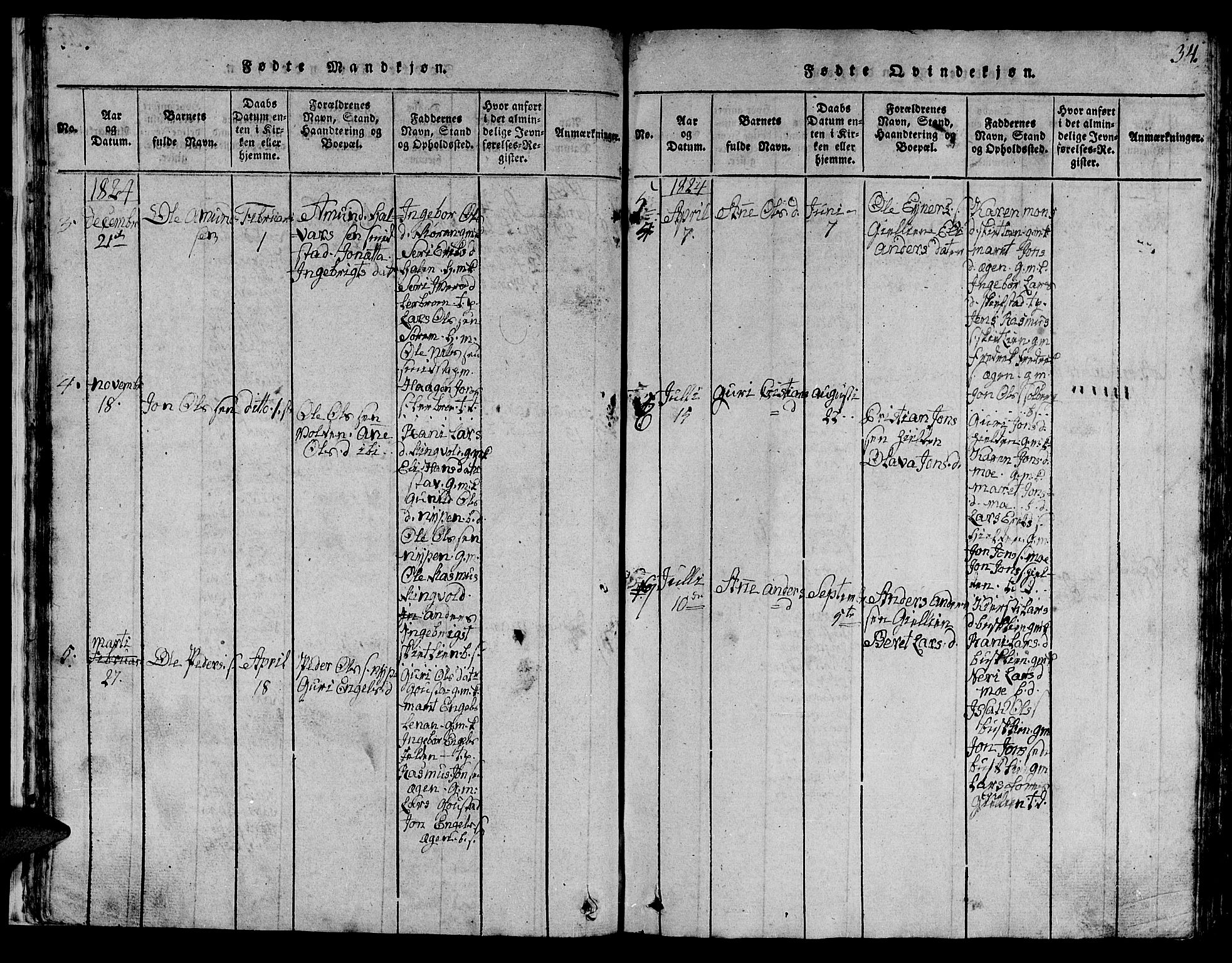 Ministerialprotokoller, klokkerbøker og fødselsregistre - Sør-Trøndelag, AV/SAT-A-1456/613/L0393: Parish register (copy) no. 613C01, 1816-1886, p. 34