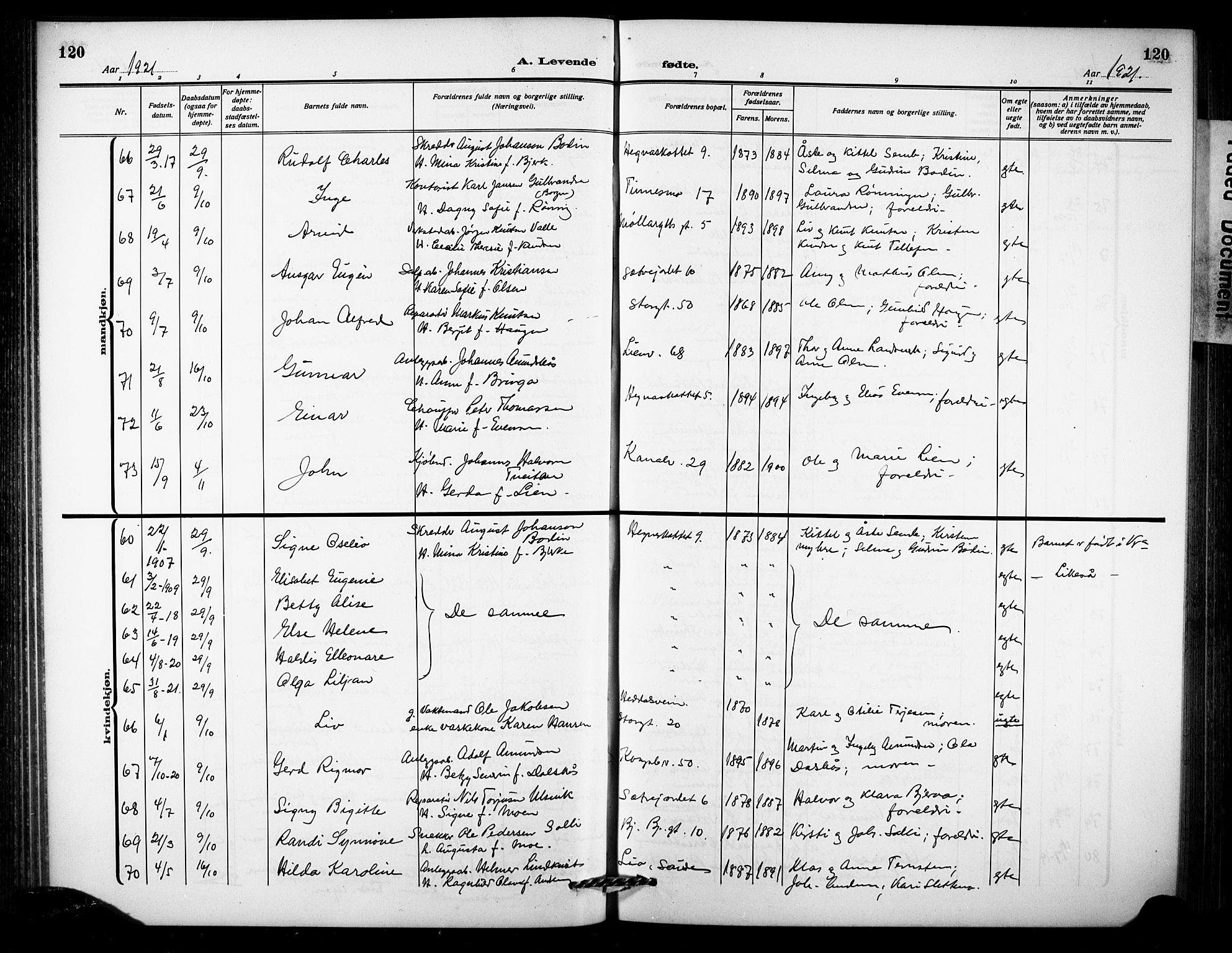 Notodden kirkebøker, AV/SAKO-A-290/G/Ga/L0001: Parish register (copy) no. 1, 1912-1923, p. 120