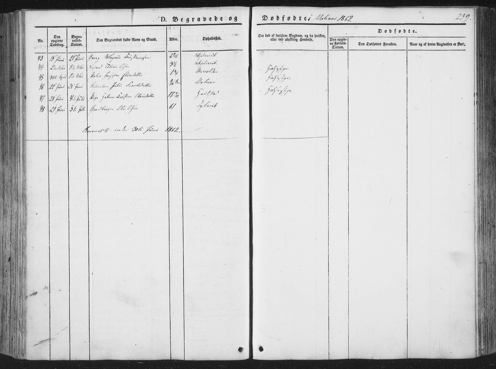 Ministerialprotokoller, klokkerbøker og fødselsregistre - Nordland, AV/SAT-A-1459/810/L0144: Parish register (official) no. 810A07 /1, 1841-1862, p. 239