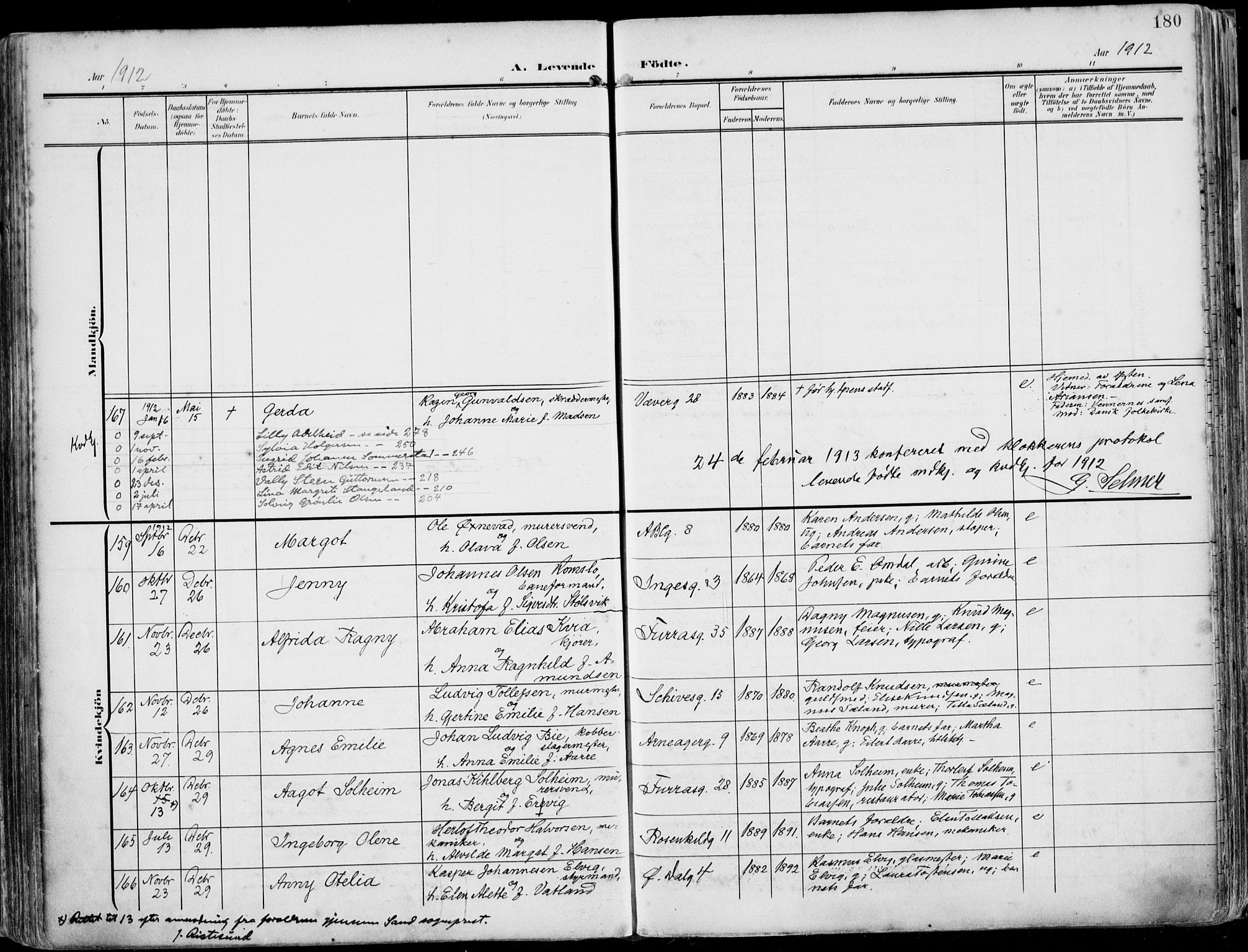 St. Petri sokneprestkontor, AV/SAST-A-101813/002/A/L0005: Parish register (official) no. A 23, 1902-1918, p. 180