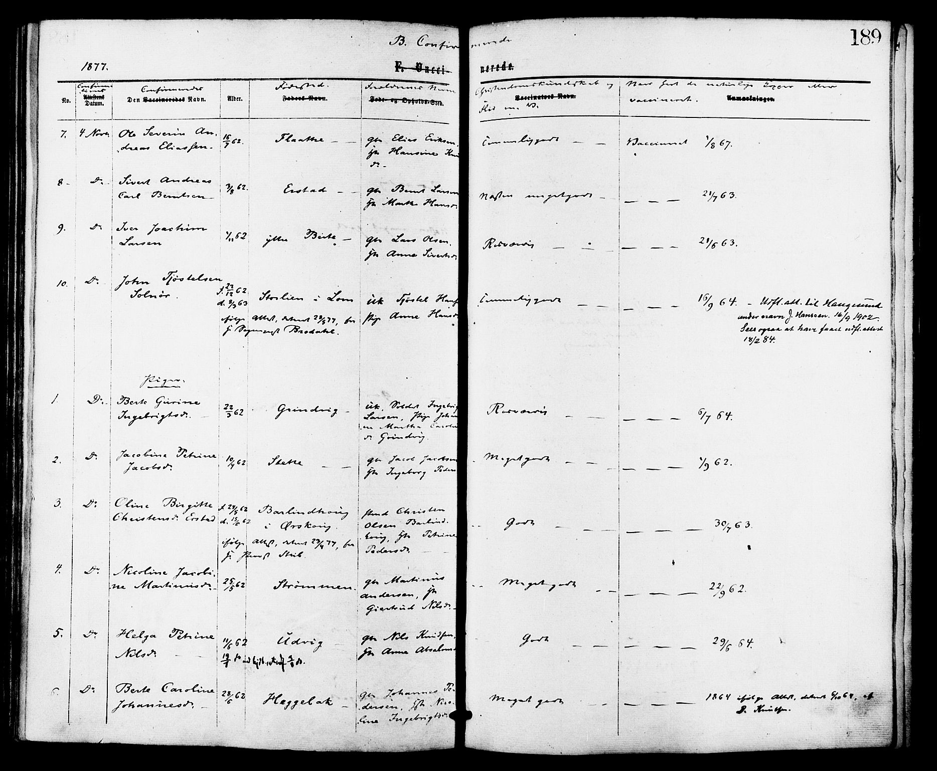 Ministerialprotokoller, klokkerbøker og fødselsregistre - Møre og Romsdal, AV/SAT-A-1454/524/L0355: Parish register (official) no. 524A07, 1864-1879, p. 189